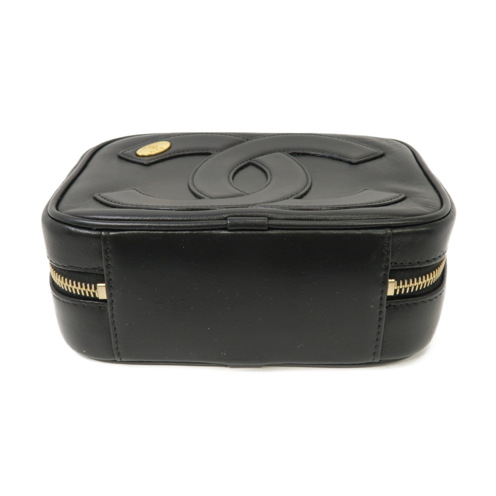 CHANEL 【激減優惠】羊皮皮革Coco Mark Mania Camera Case Chain Shoulder Bag金扣鏈帶肩背袋黑色