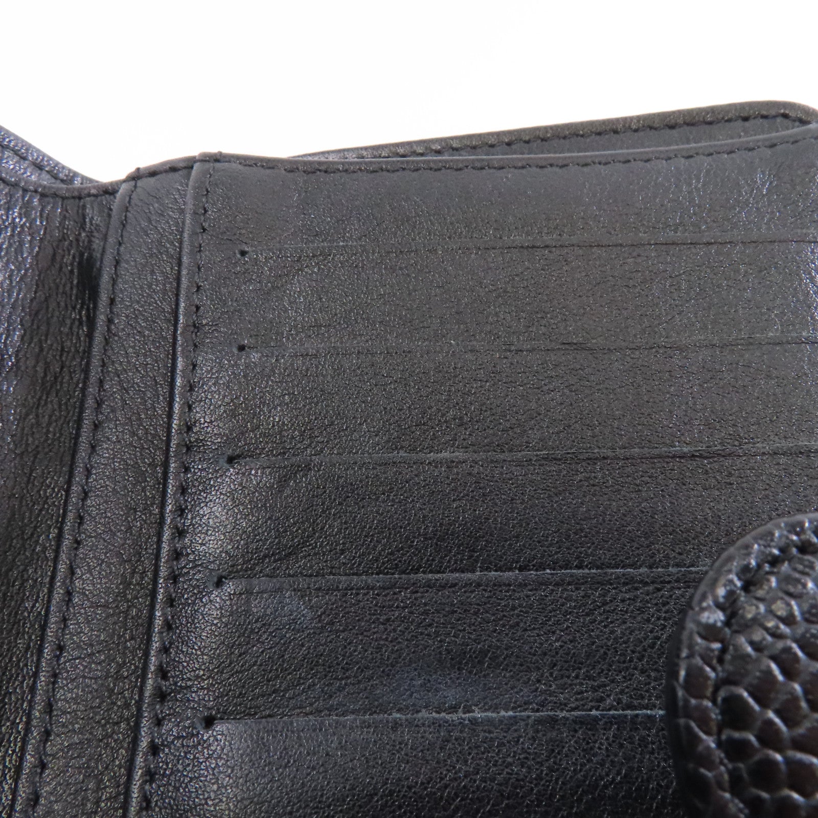 CHANEL 牛皮皮革Wallet銀扣錢包黑色