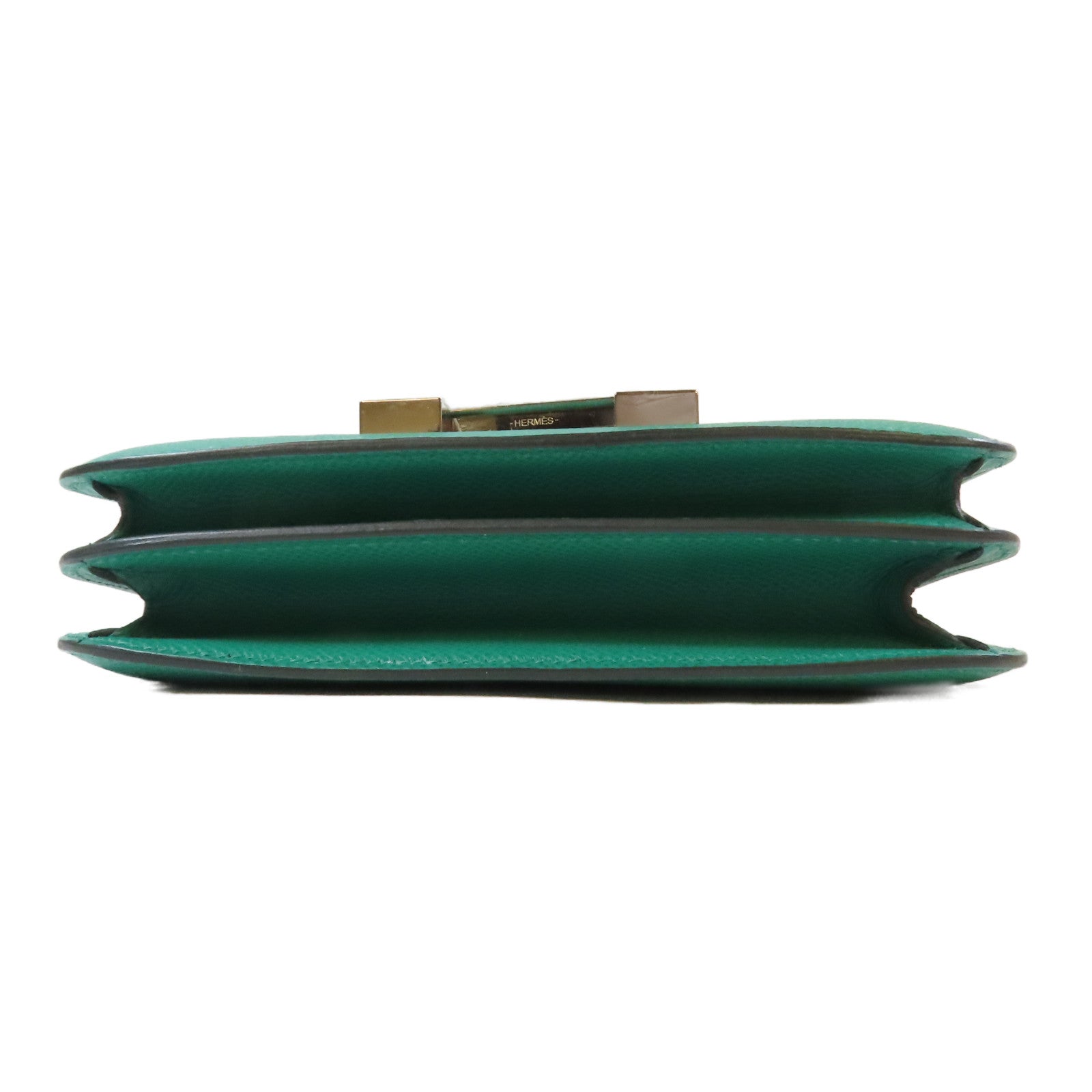 HERMES 【激減優惠】Epsom皮革Constance 24銀扣肩背袋Vert Jade綠色