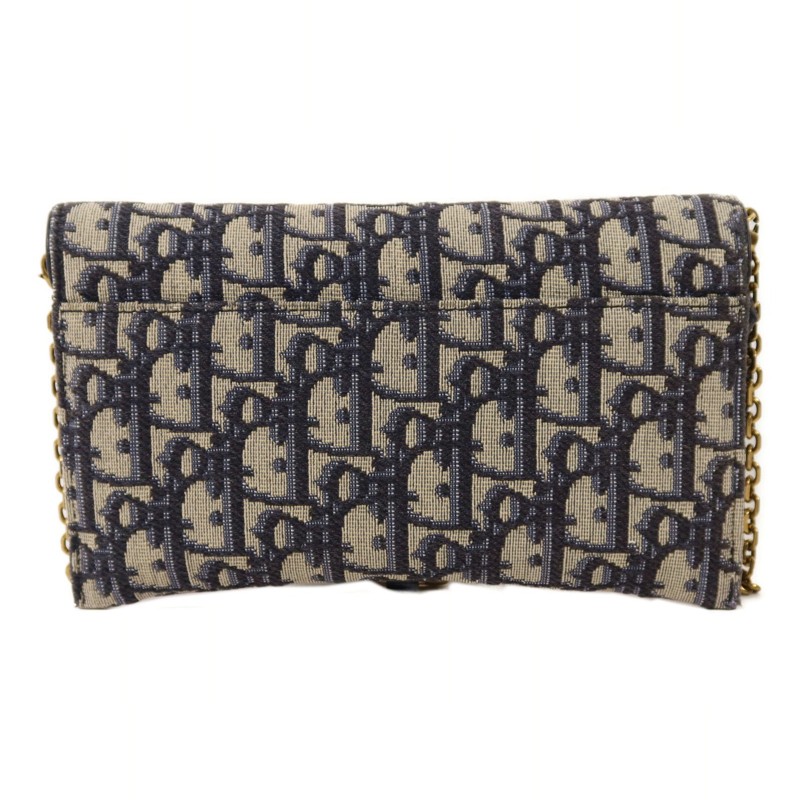 Dior 帆布Small Saddle Pouch With Chain鏈帶肩背袋