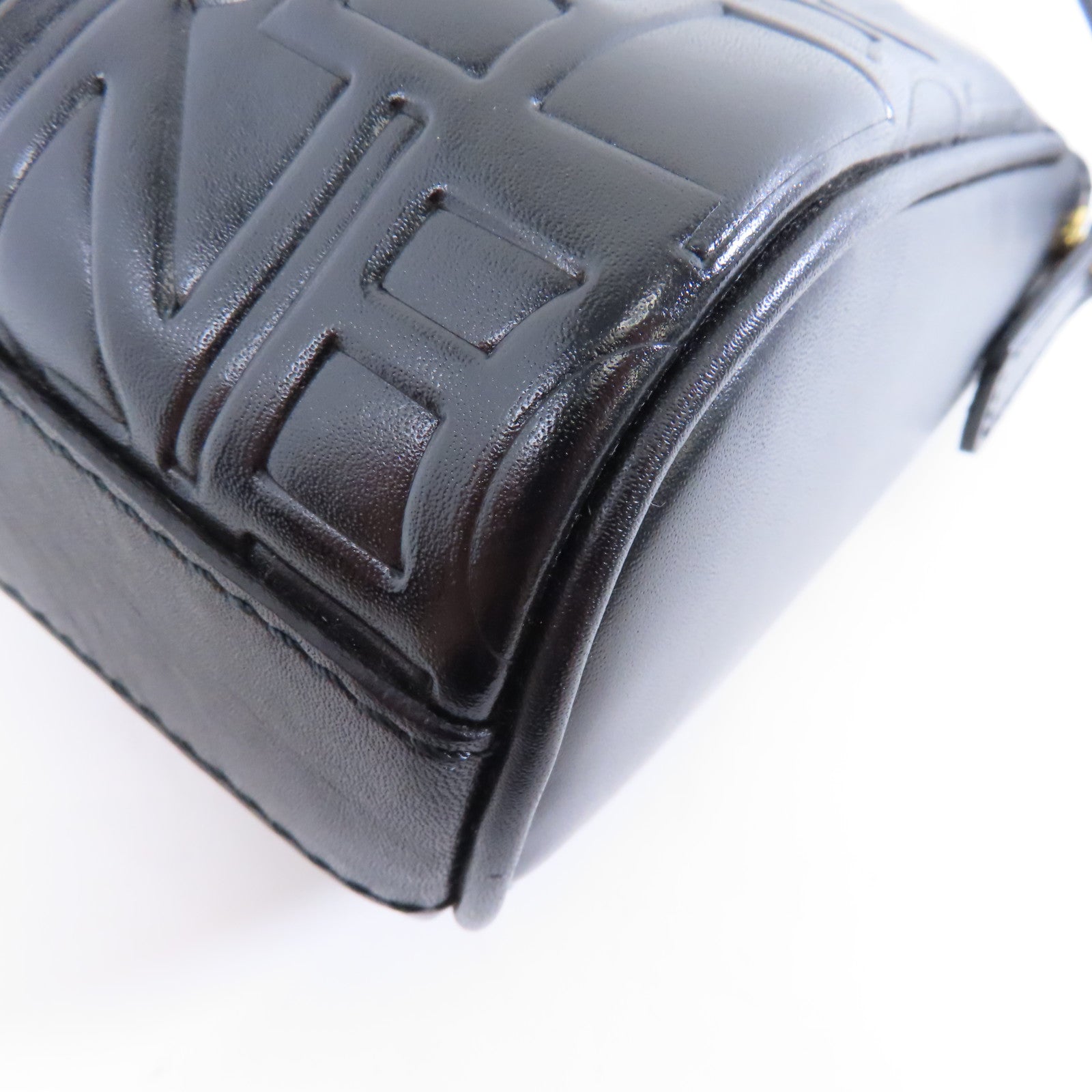 CELINE 皮革Vintage Leather Mini Bag金扣肩背袋黑色