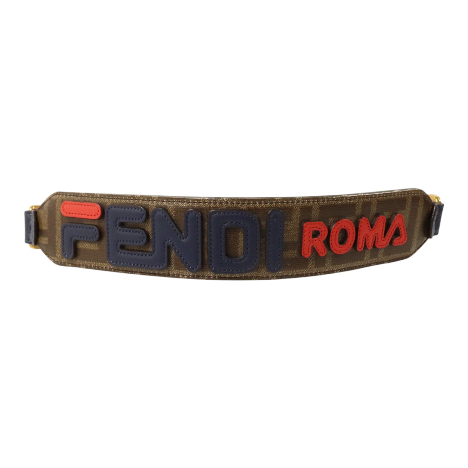 FENDI 漆皮皮革/牛皮皮革Mania Strap You FF Strap金扣肩帶