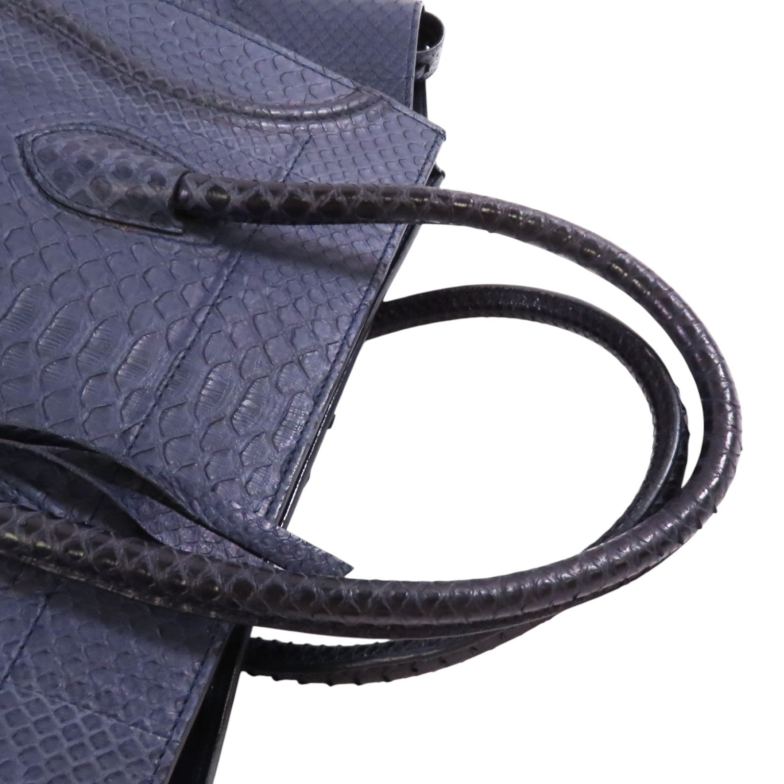 CELINE 蛇皮皮革Luggage Phantom Hand Bag金扣手挽袋