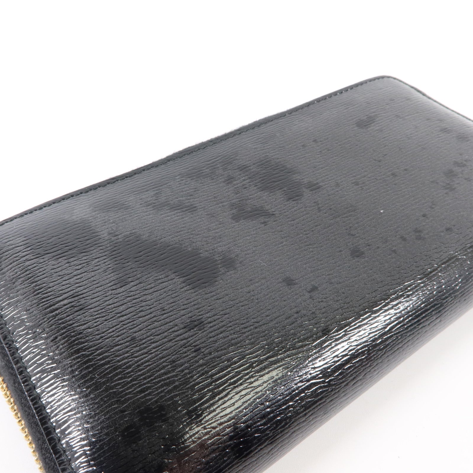 GUCCI 漆皮皮革Lovely Line Zip-Around Long Wallet金扣長錢包