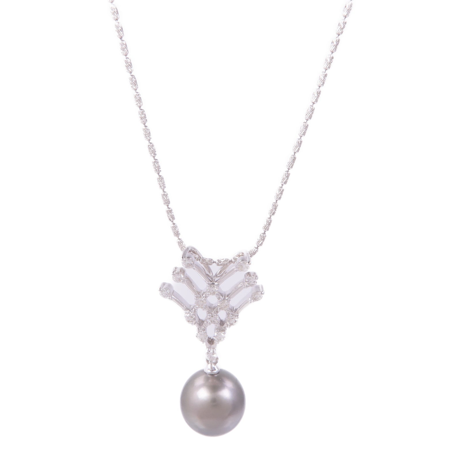JEWELRY 18K白金Tahitian Pearl Diamond Necklace珍珠/鑽石項鍊