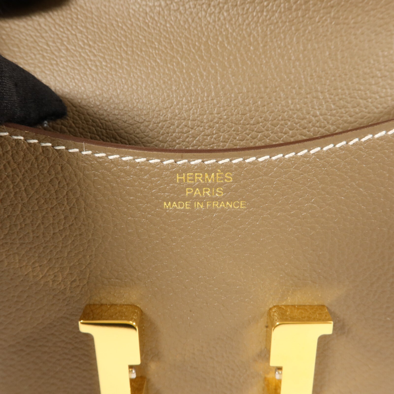 HERMES Evercolor皮革Constance Slim Wallet錢包Etoupe