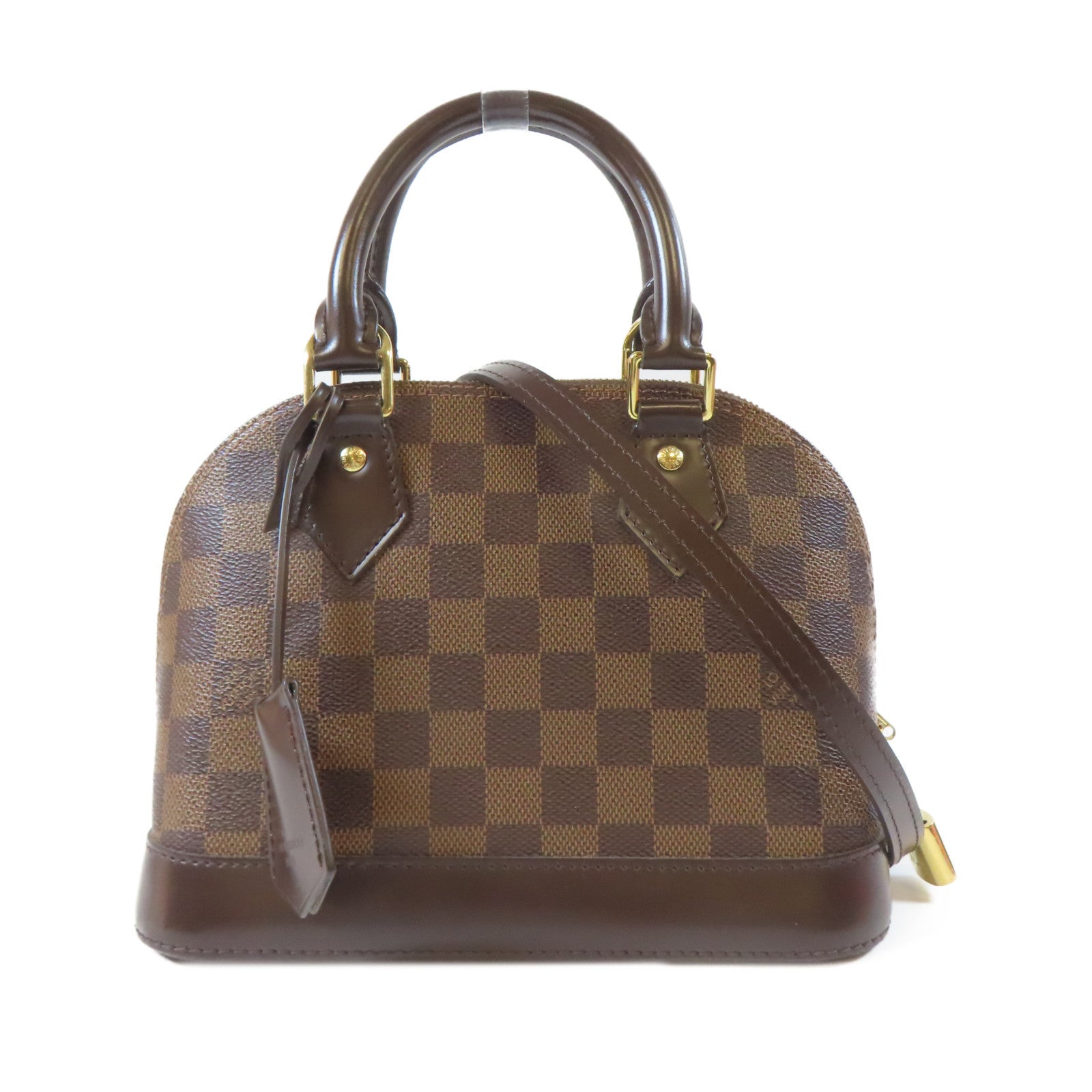 LOUIS VUITTON Damier Alma金扣手挽肩背兩用袋啡色
