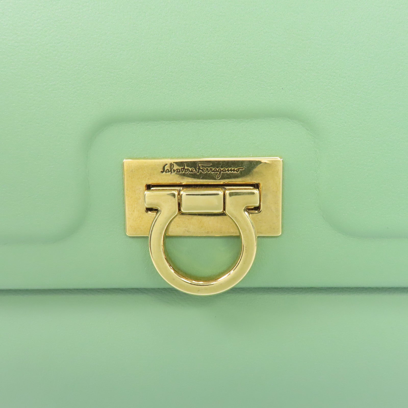 Salvatore Ferragamo 牛皮皮革2way Shoulder Bag金扣手挽肩背兩用袋綠色