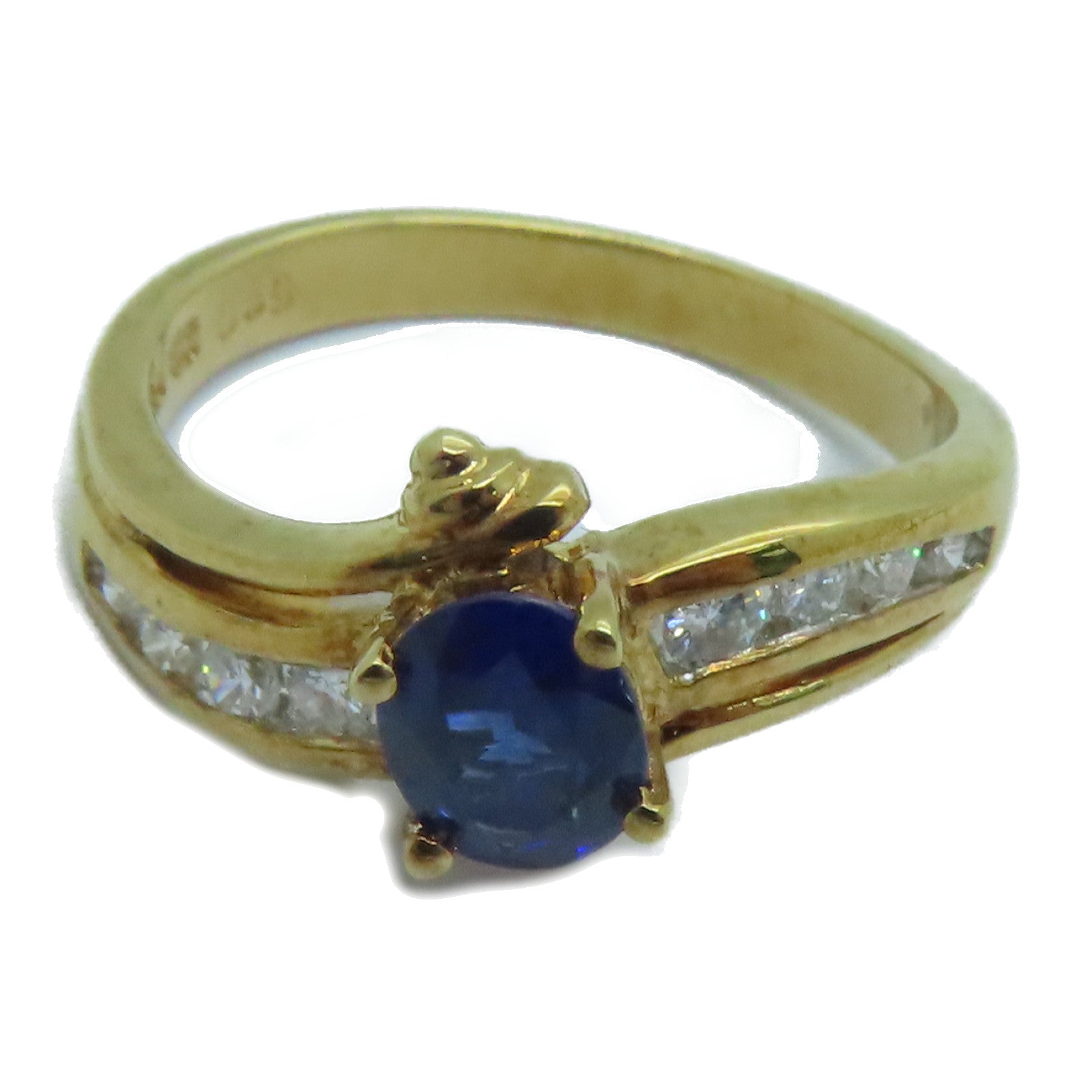 JEWELRY 【激減優惠】18K黃金Ring0.59ct藍寶石戒指US#5.5