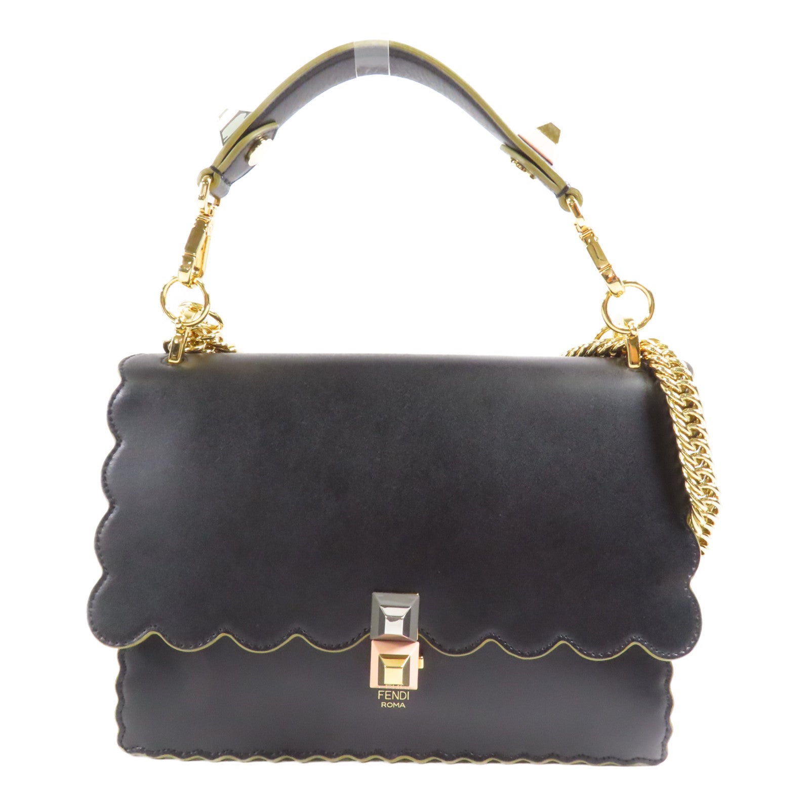 FENDI 【激減優惠】牛皮皮革Kan I金扣手挽肩背兩用袋