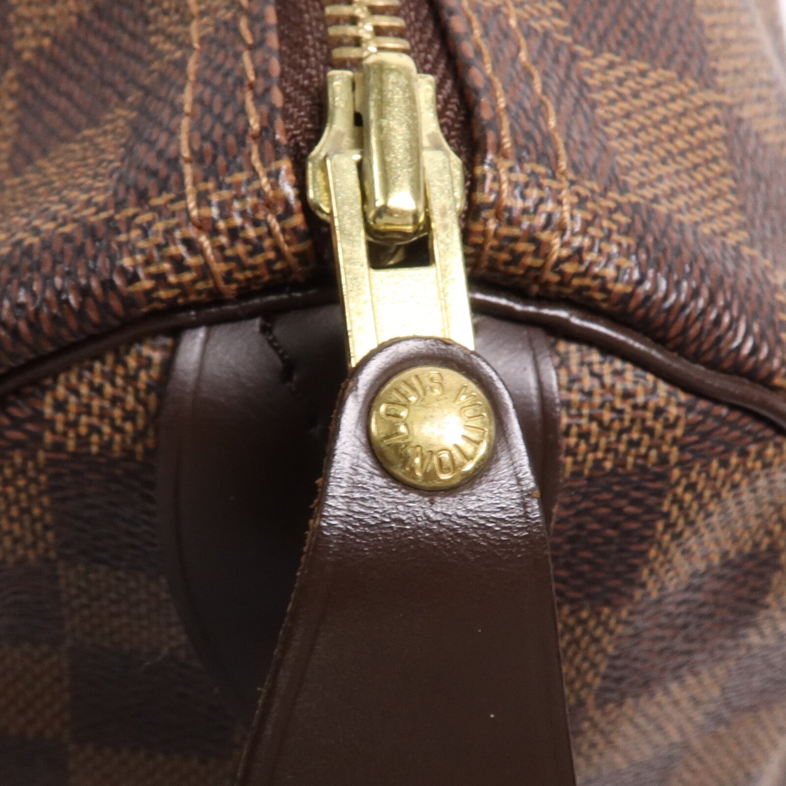 LOUIS VUITTON Damier Speedy 30金扣手挽袋