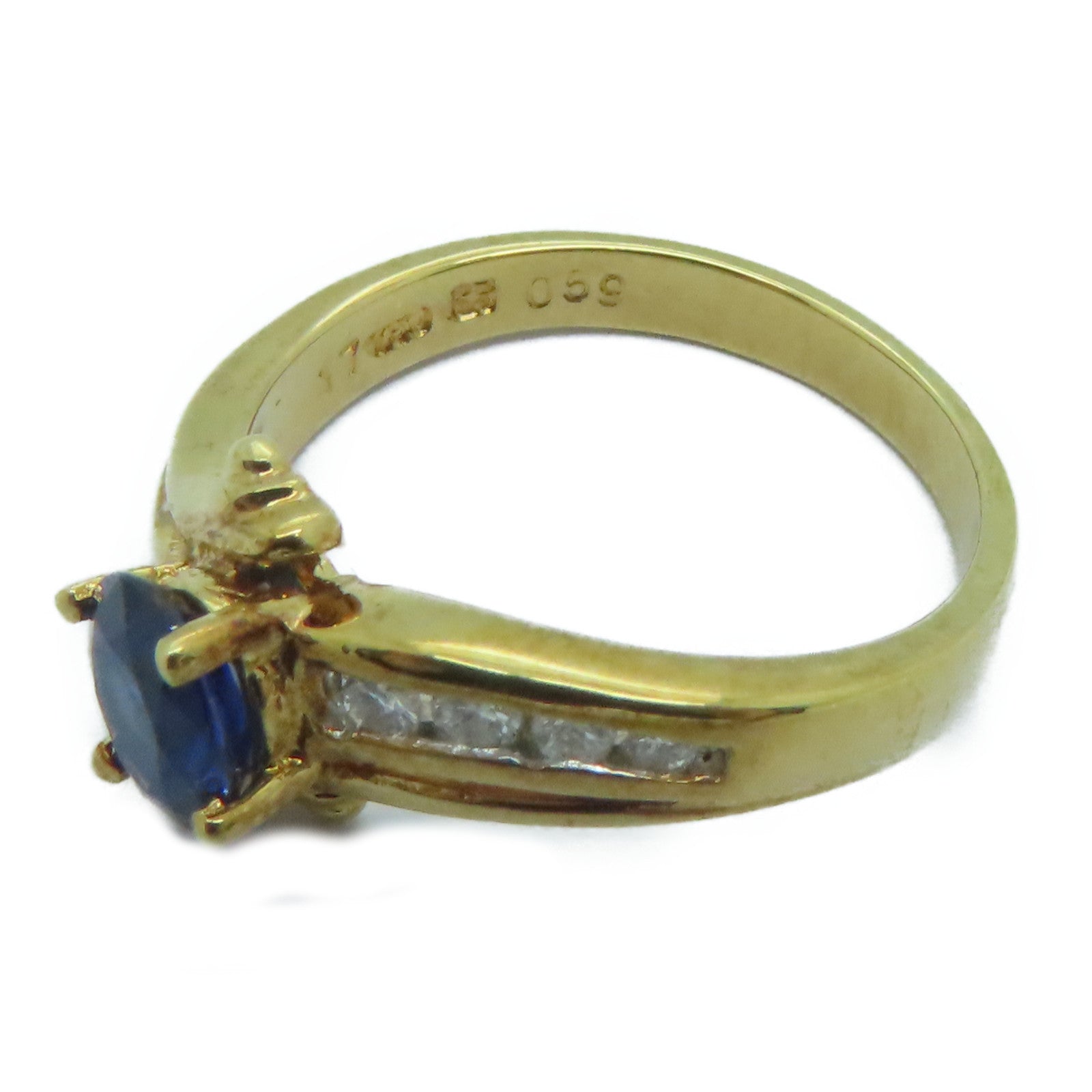 JEWELRY 【激減優惠】18K黃金Ring0.59ct藍寶石戒指US#5.5