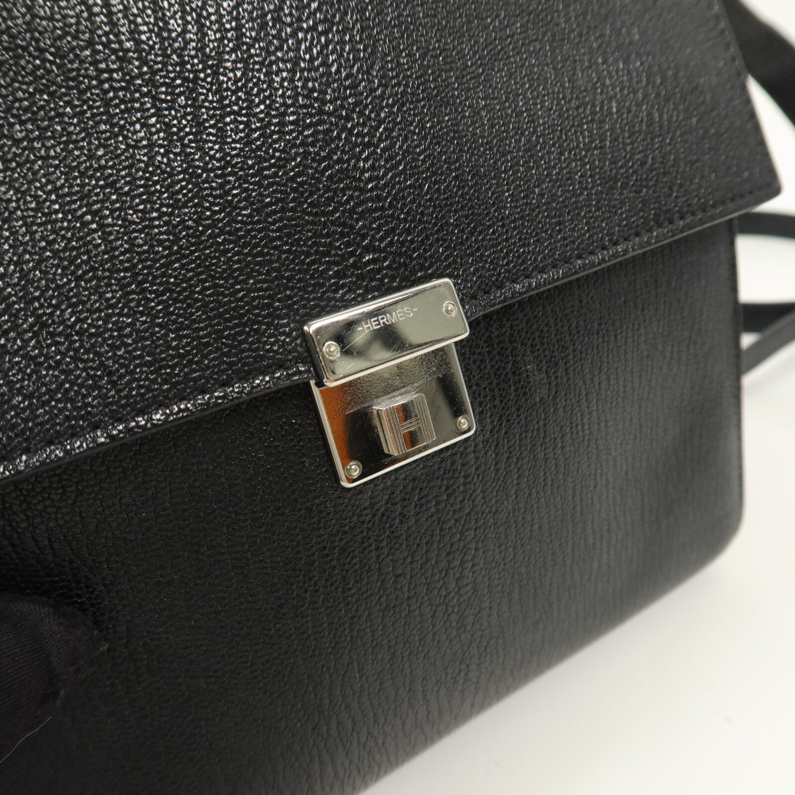 HERMES Chevre皮革Clic 16肩背袋Noir