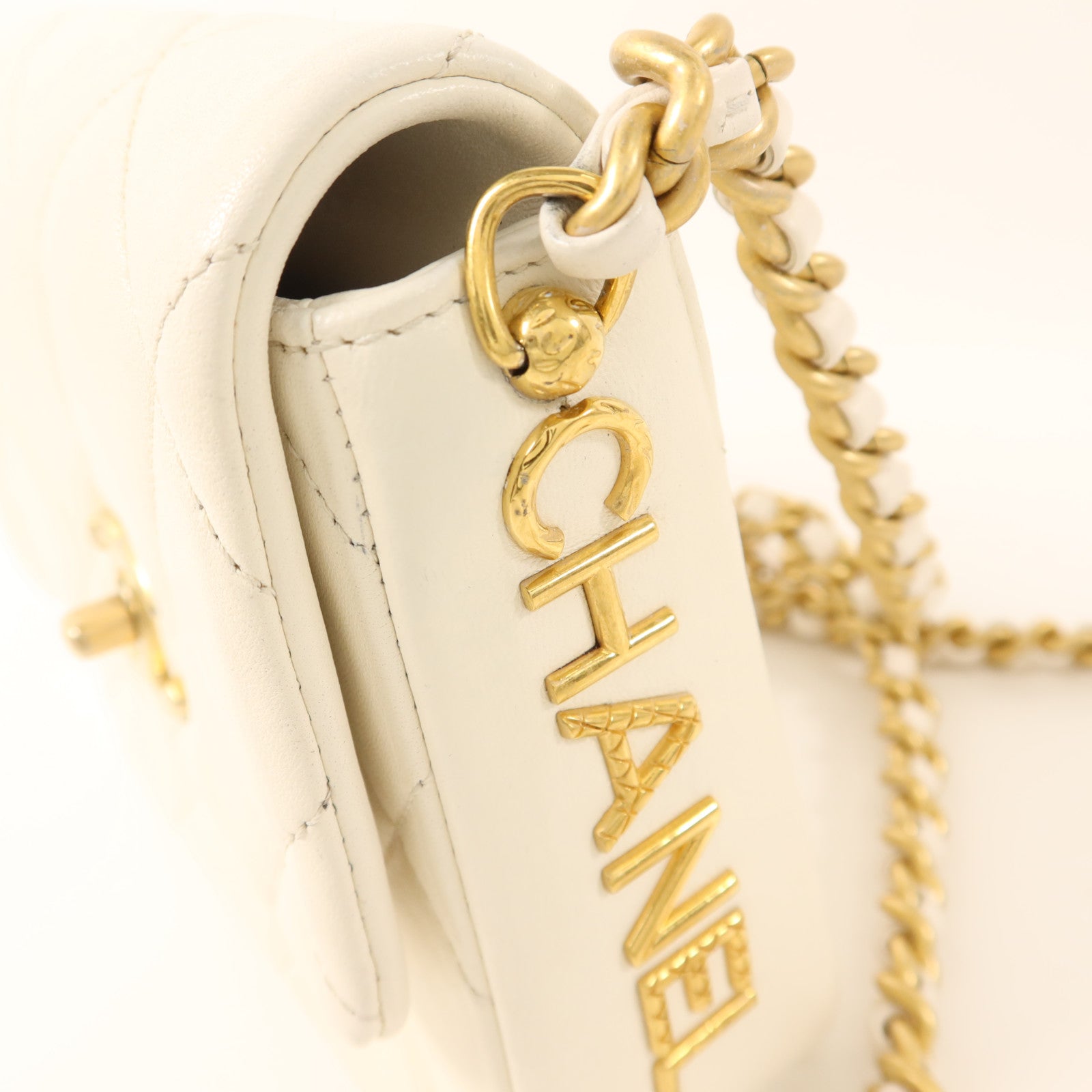CHANEL 【激減優惠】羊皮皮革Chain Shoulder金扣鏈帶肩背袋