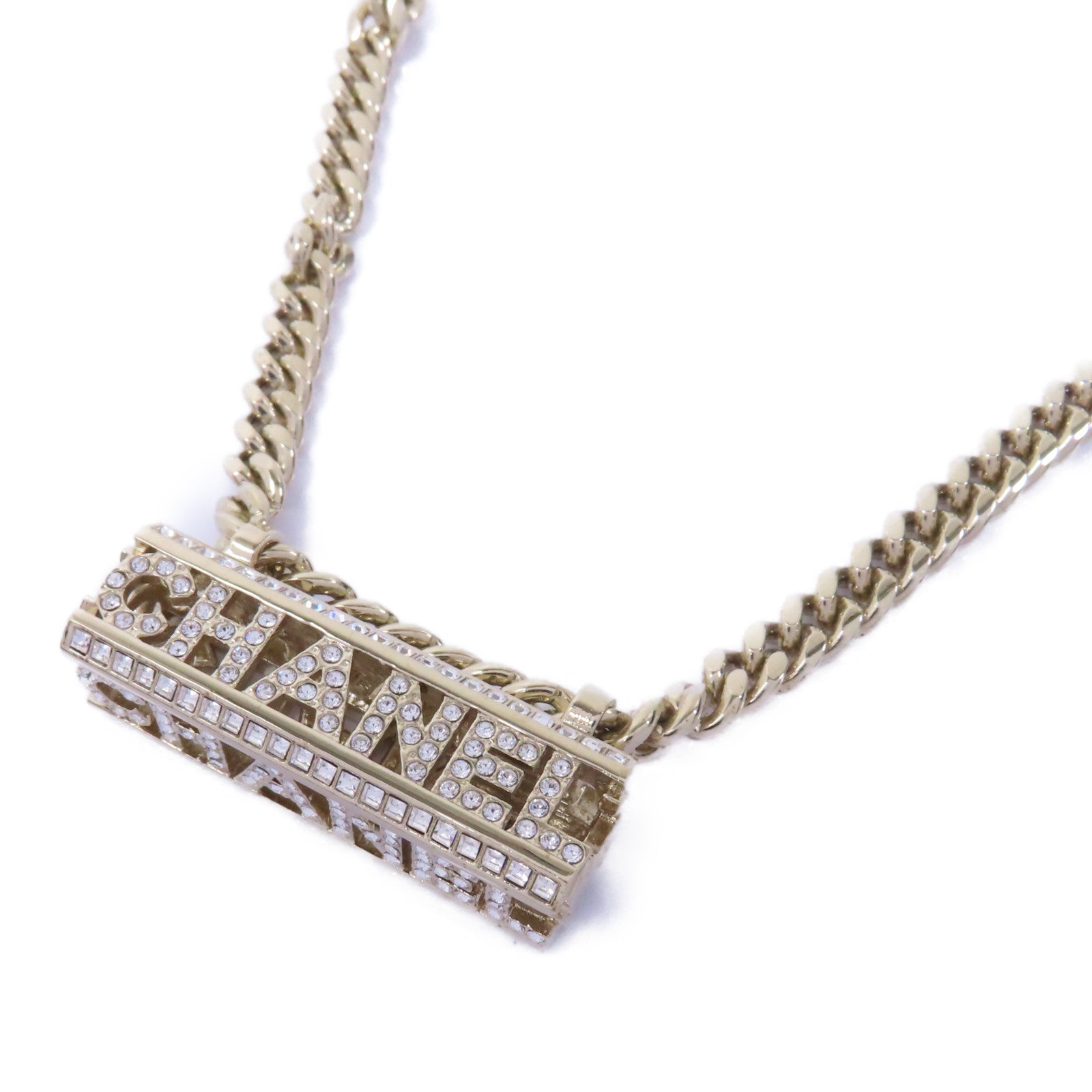 CHANEL 【激減優惠】金屬Necklace項鍊金色/透明