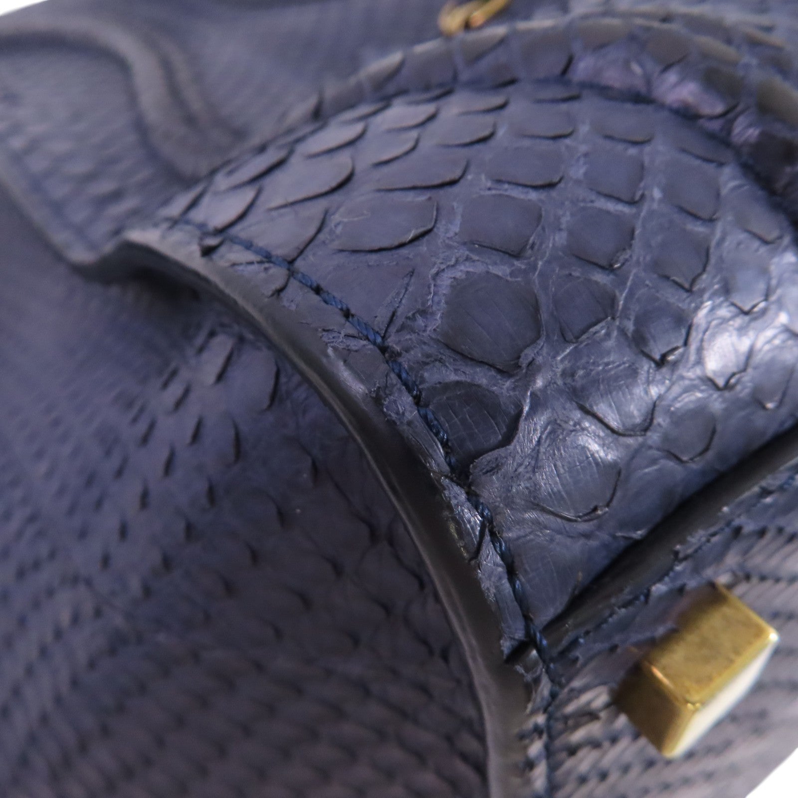 CELINE 蛇皮皮革Luggage Phantom Hand Bag金扣手挽袋