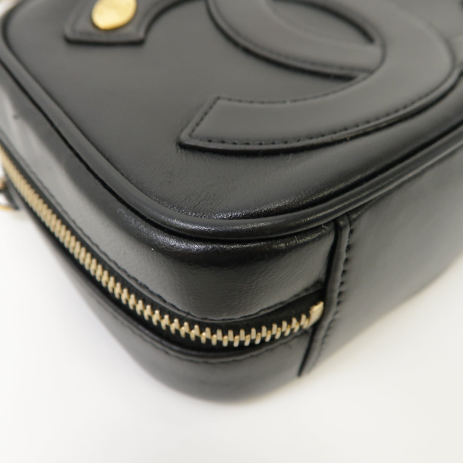 CHANEL 【激減優惠】羊皮皮革Coco Mark Mania Camera Case Chain Shoulder Bag金扣鏈帶肩背袋黑色