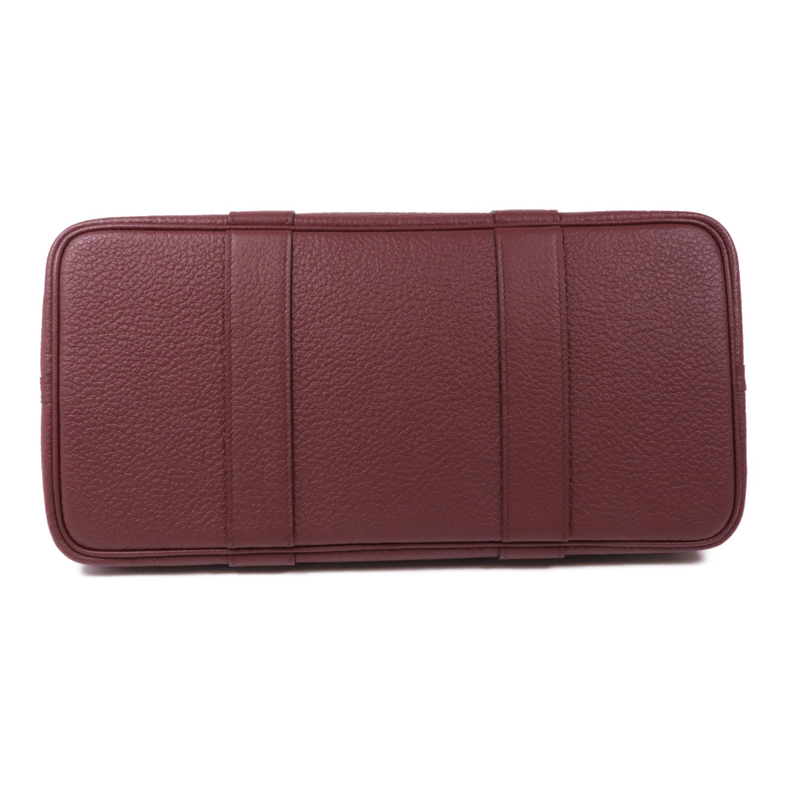 HERMES Negonda皮革Garden Party PM銀扣手挽袋Bordeaux