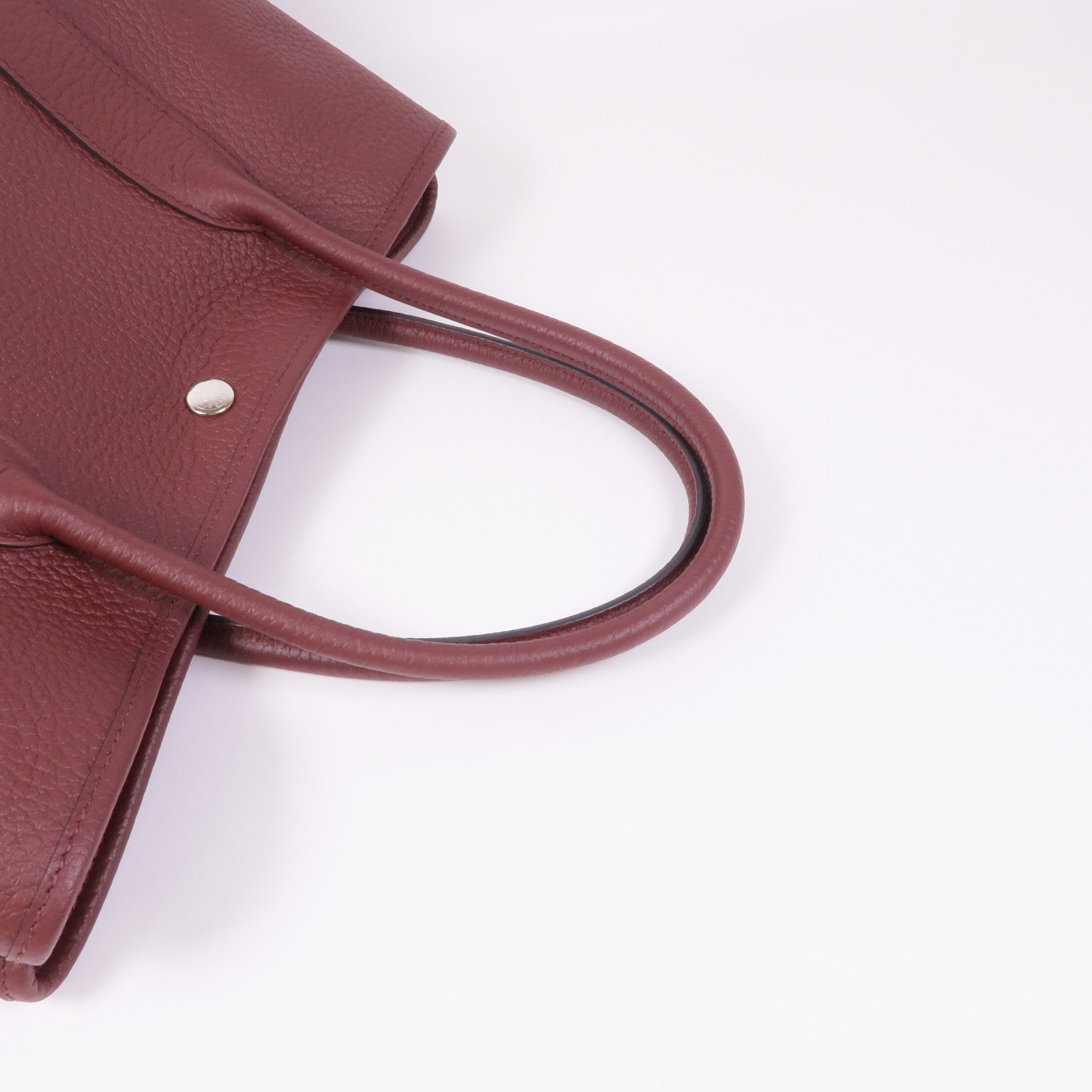 HERMES Negonda皮革Garden Party PM銀扣手挽袋Bordeaux