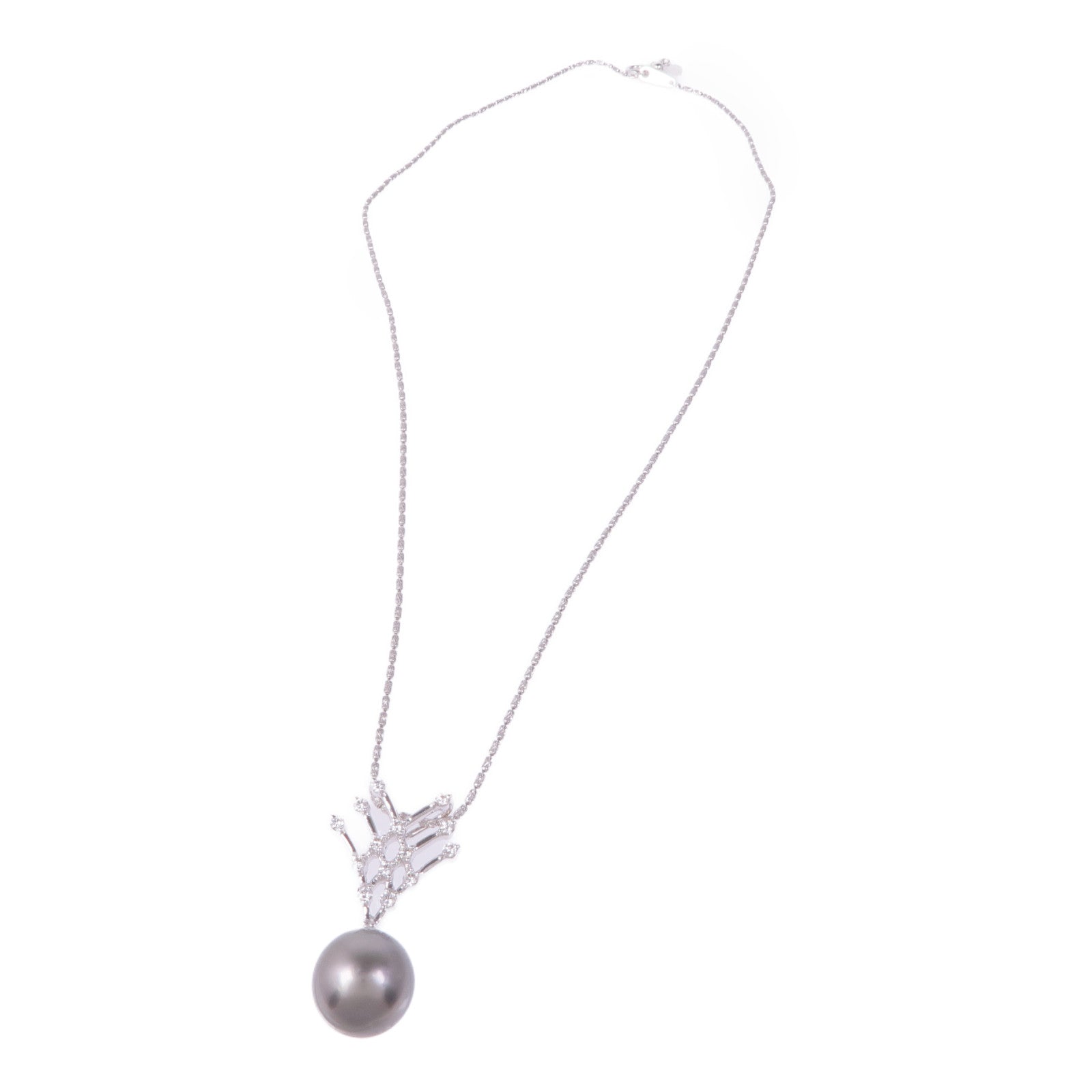 JEWELRY 18K白金Tahitian Pearl Diamond Necklace珍珠/鑽石項鍊