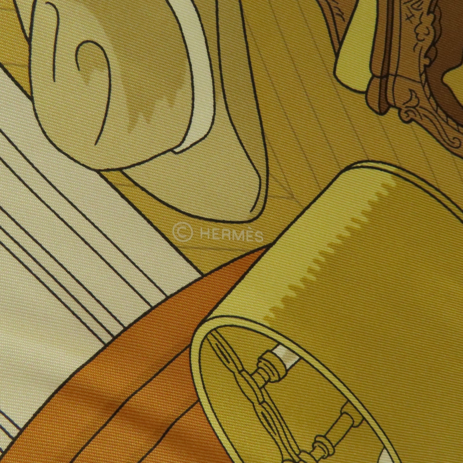 HERMES Scarf 90x90 Silk Multicolor