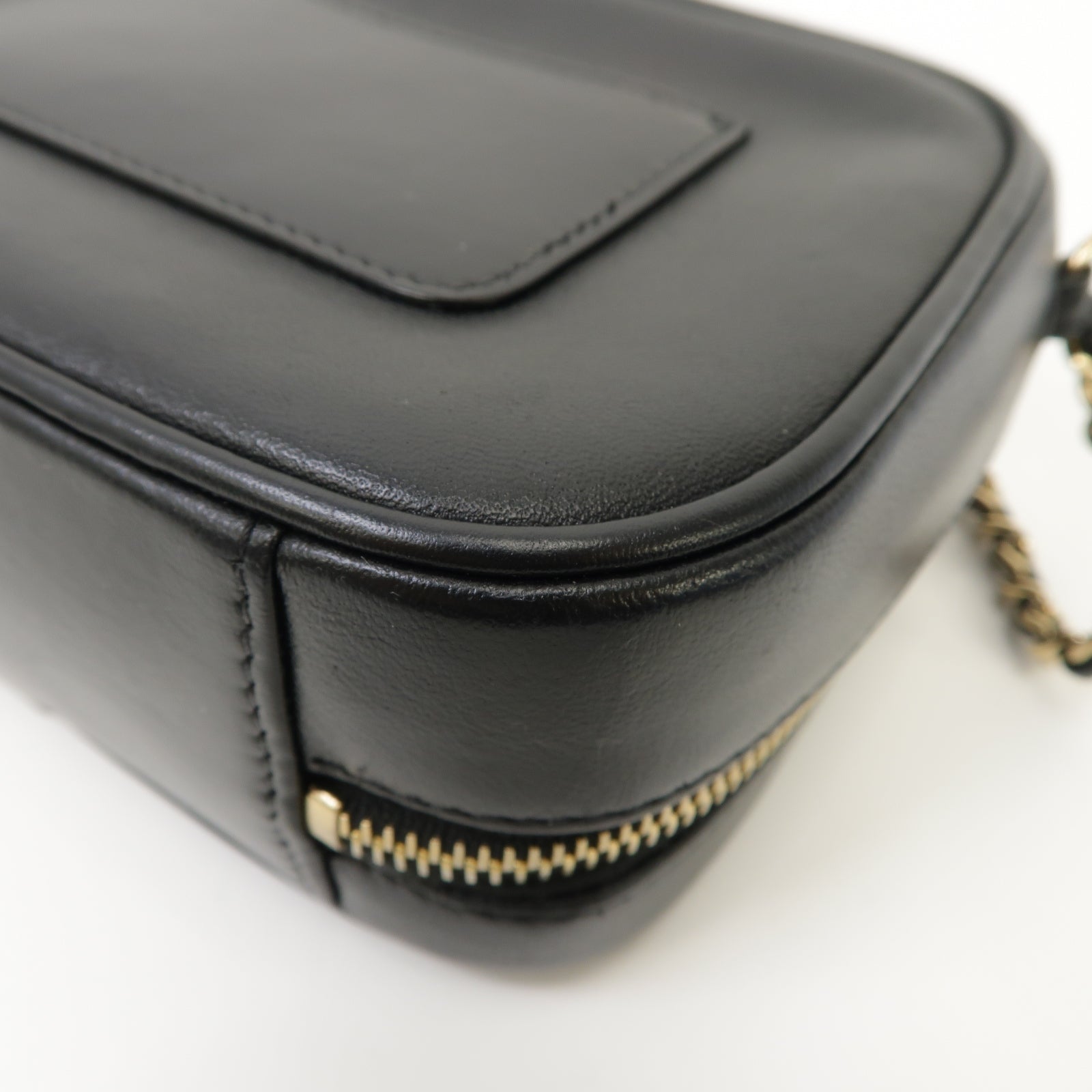 CHANEL 【激減優惠】羊皮皮革Coco Mark Mania Camera Case Chain Shoulder Bag金扣鏈帶肩背袋黑色