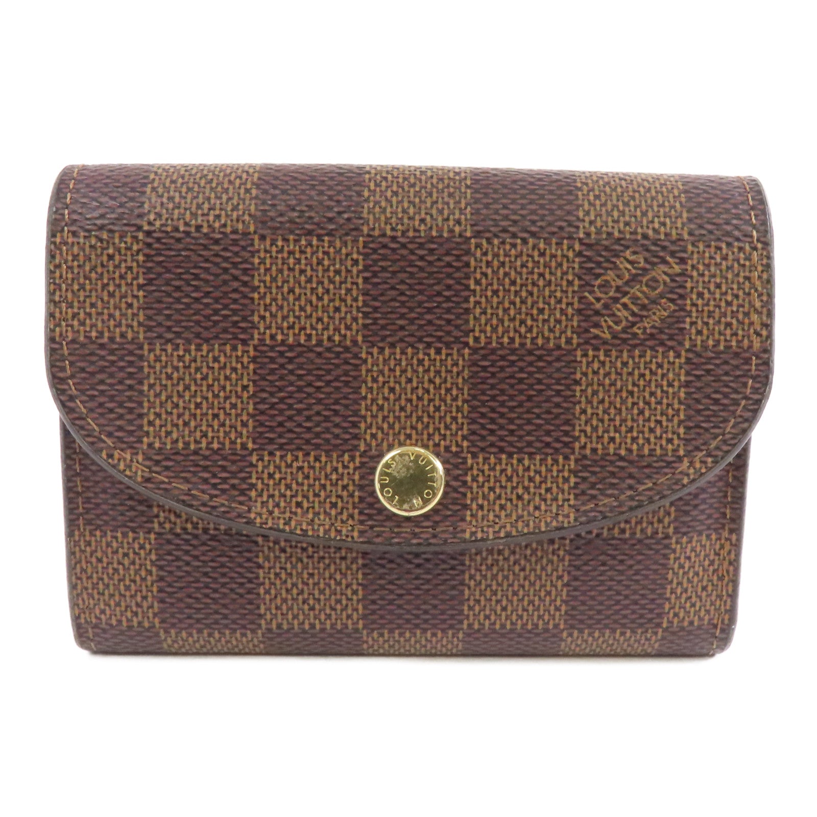 LOUIS VUITTON Damier Rosalie Coin Purse金扣零錢包棕色/粉紅色