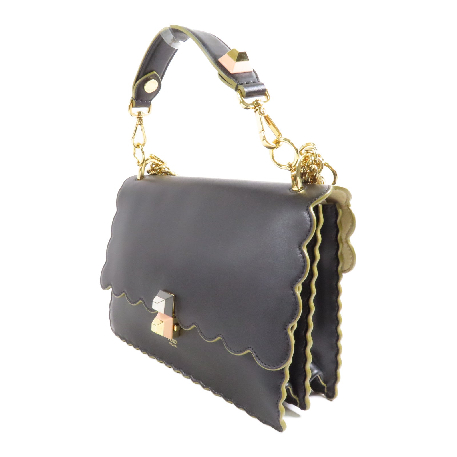 FENDI 【激減優惠】牛皮皮革Kan I金扣手挽肩背兩用袋