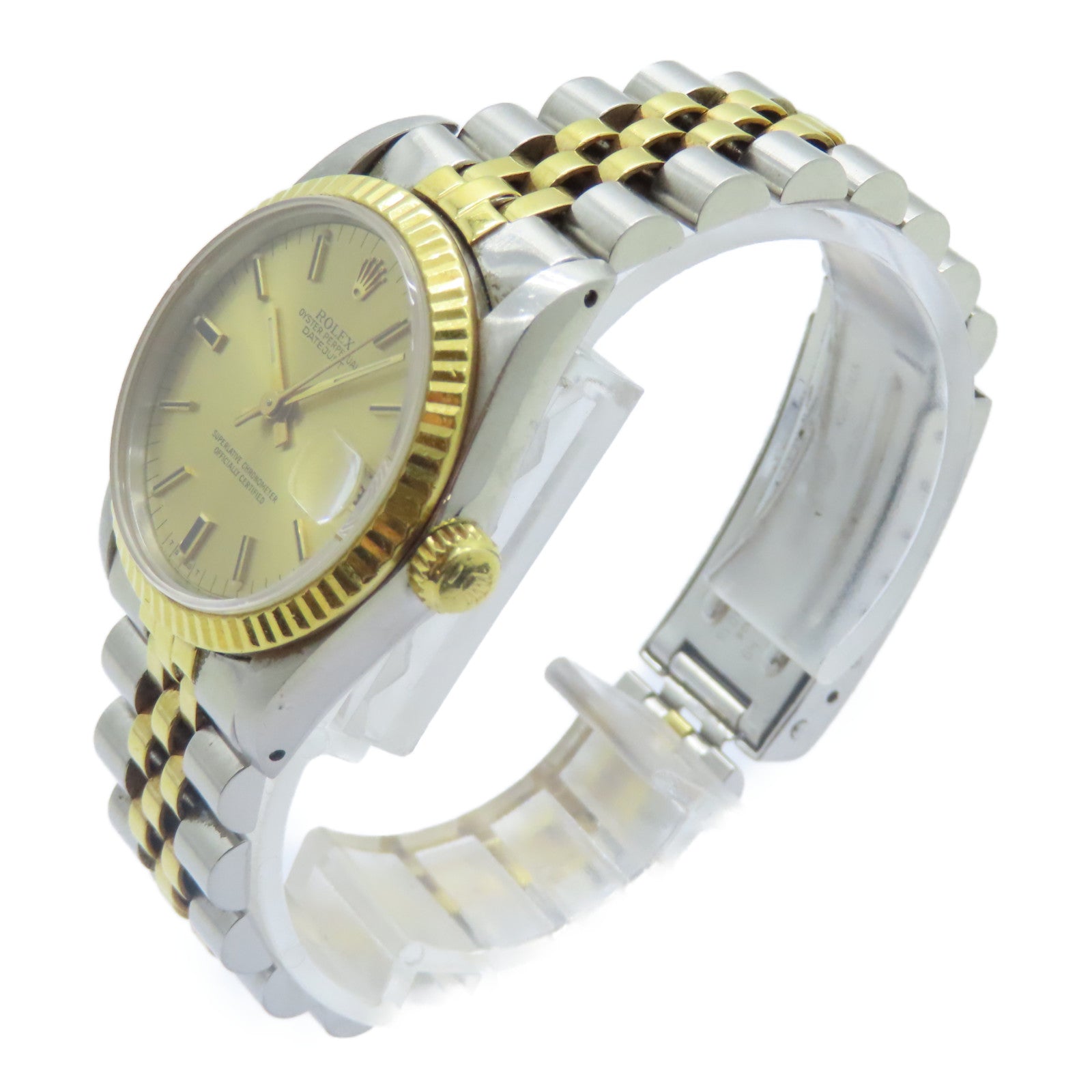 ROLEX Datejust 18K黃金/不鏽鋼手錶自動機芯金色