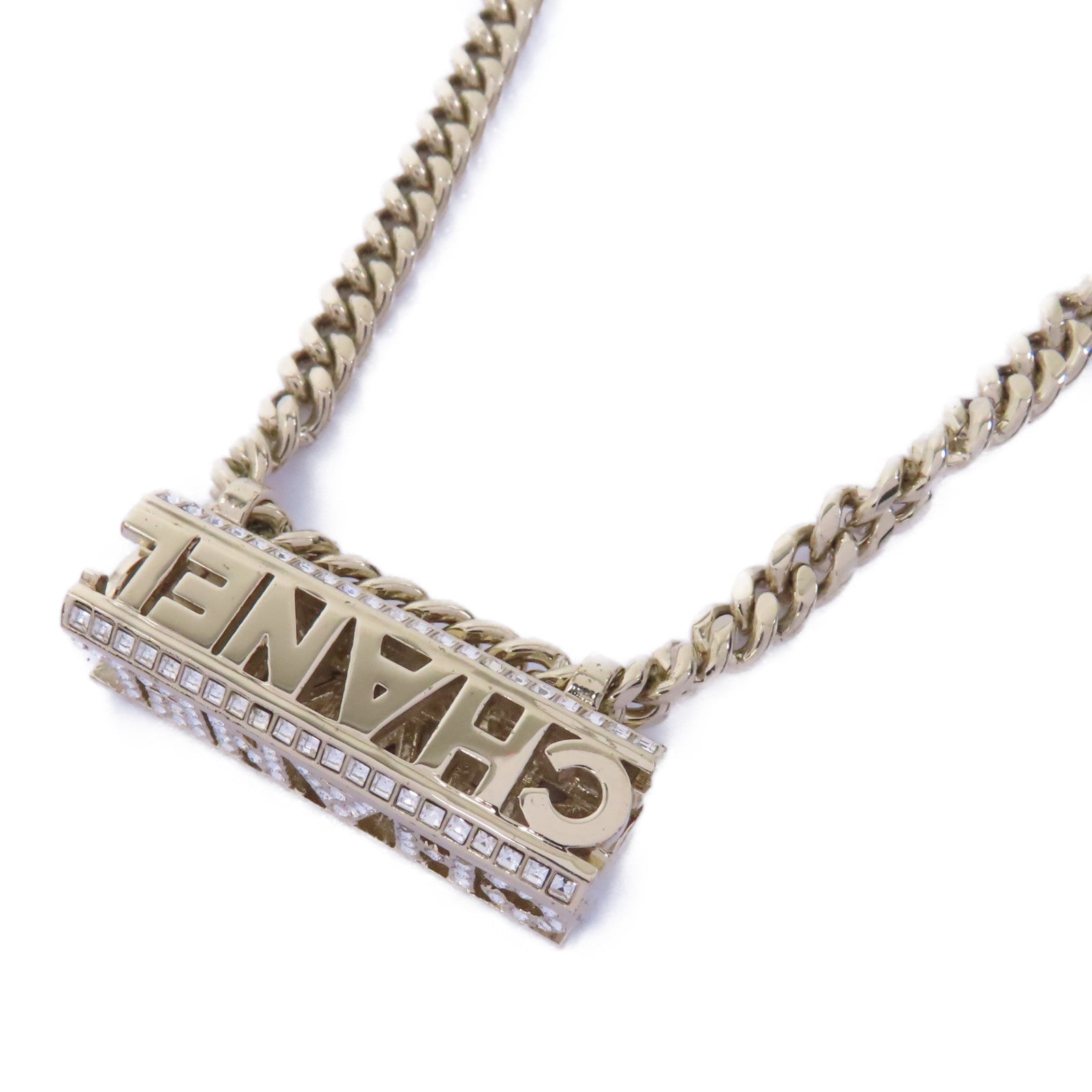 CHANEL 【激減優惠】金屬Necklace項鍊金色/透明