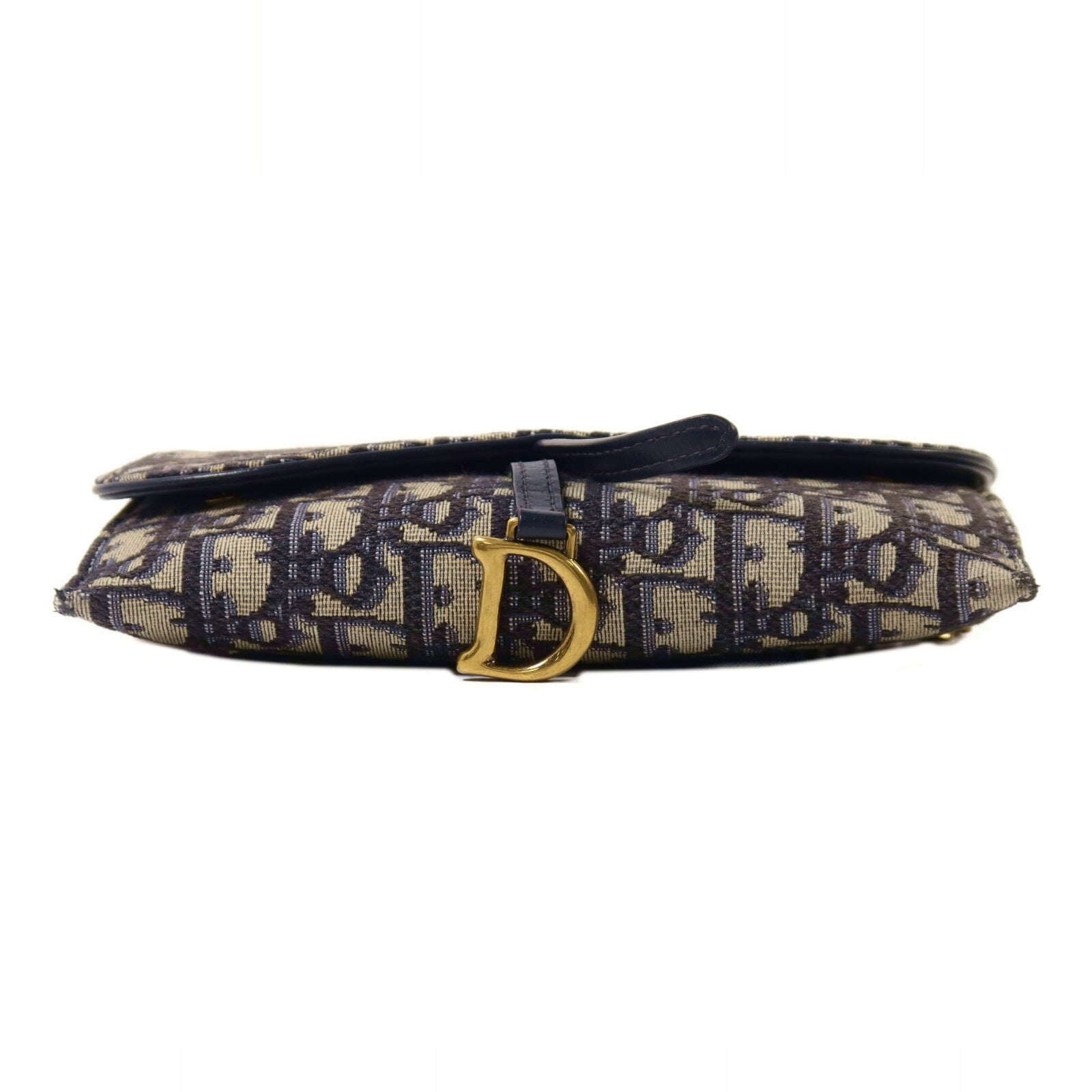 Dior 帆布Small Saddle Pouch With Chain鏈帶肩背袋