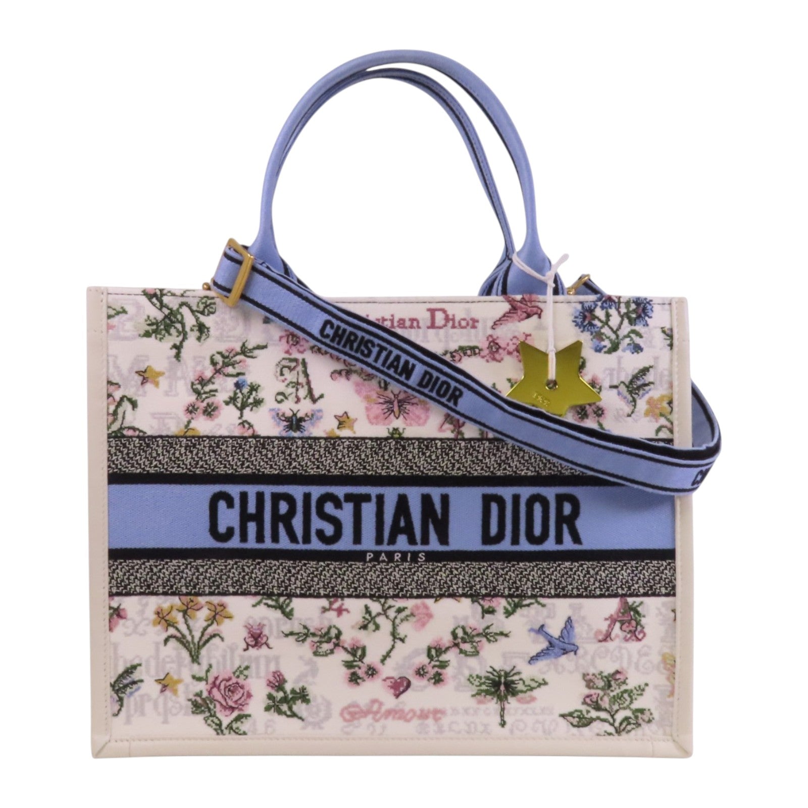 Dior 帆布Book Tote Bag金扣手挽肩背兩用袋