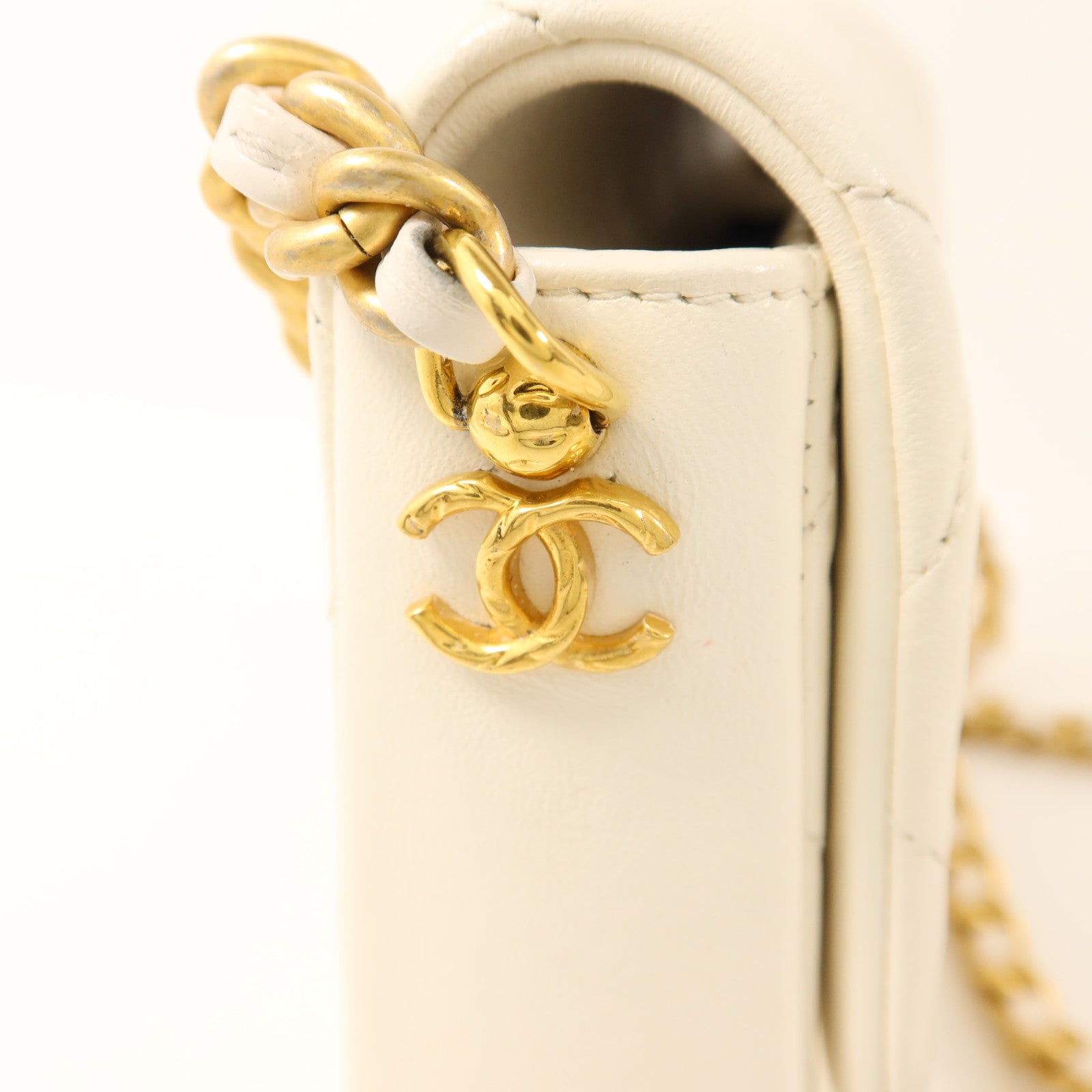 CHANEL 【激減優惠】羊皮皮革Chain Shoulder金扣鏈帶肩背袋