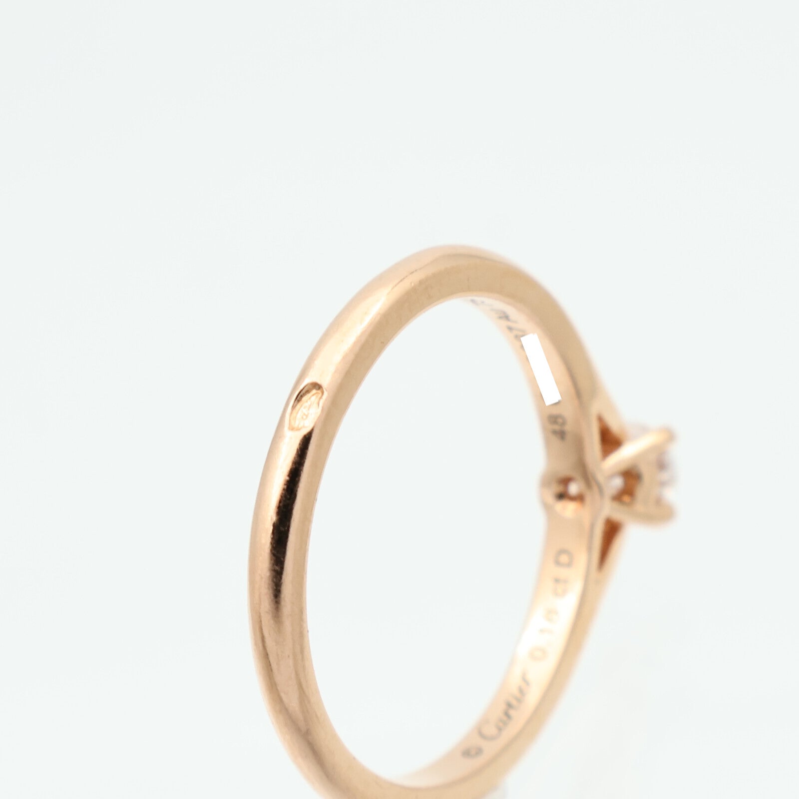 CARTIER 18K玫瑰金Diamond Ring鑽石戒指Cartier#48/US#4.5
