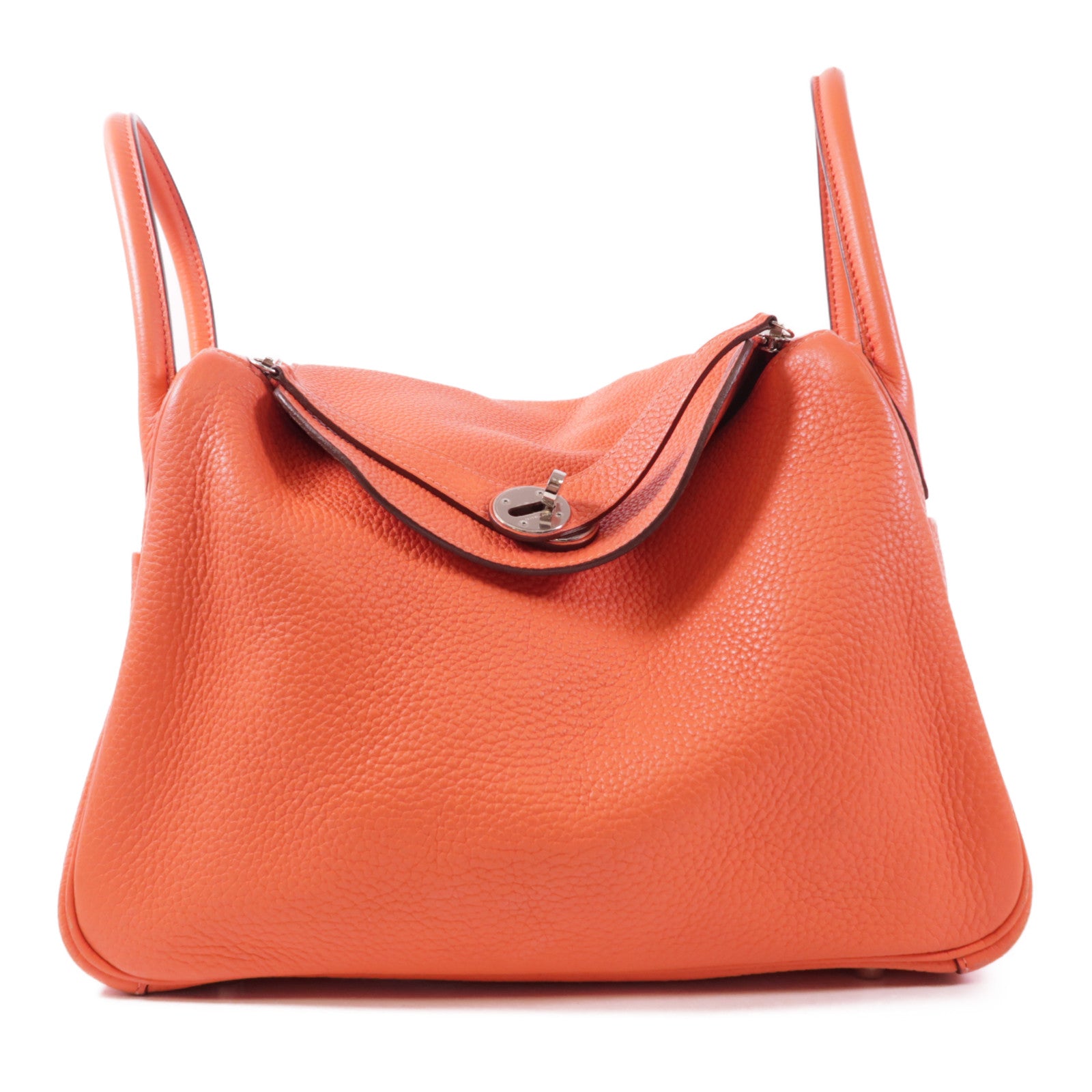 HERMES Clemence皮革Lindy 30銀扣手挽肩背兩用袋Rose Jaipur
