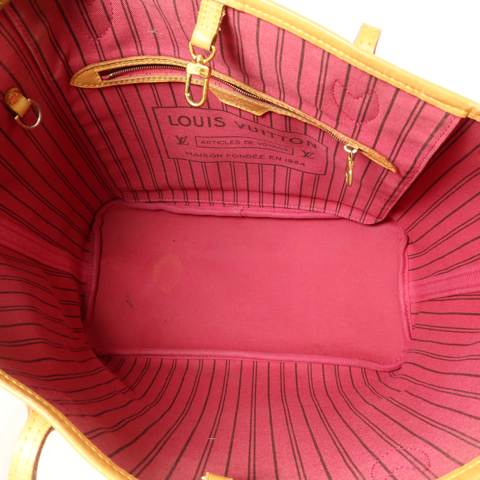 LOUIS VUITTON Monogram Neverfull MM金扣手挽袋