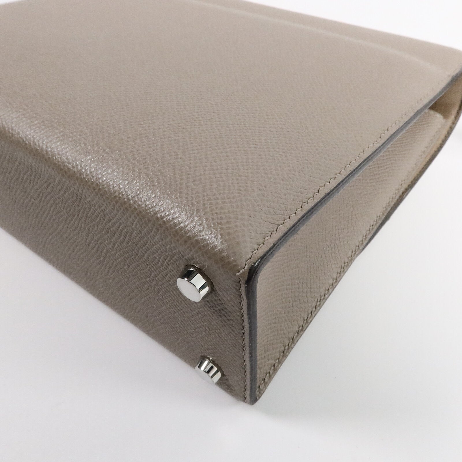 HERMES Epsom皮革Verrou 23肩背袋Gris Asphalte