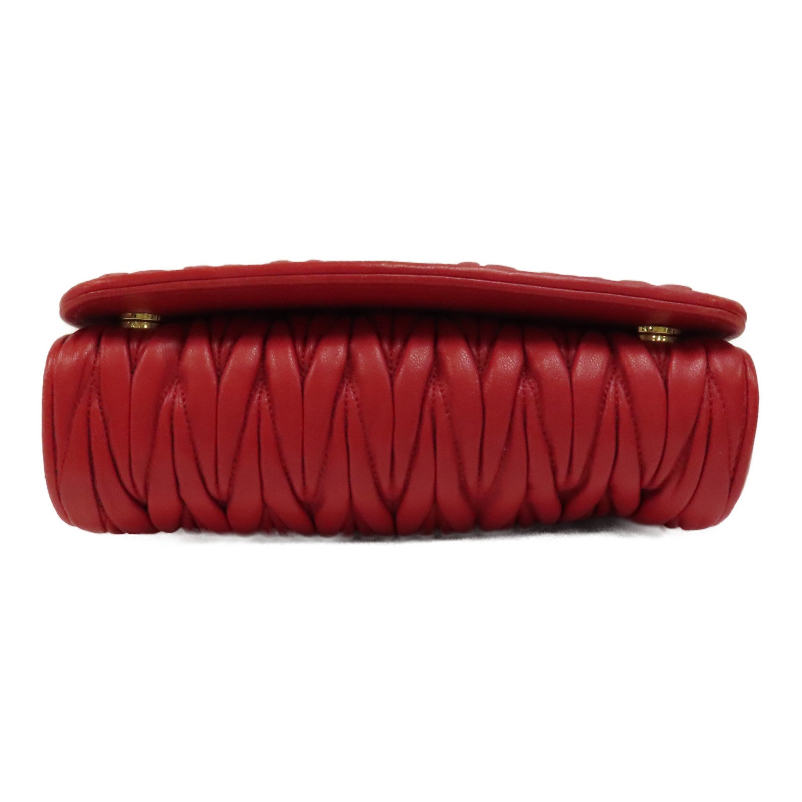 Miu Miu 羊皮皮革Shoulder Bag金扣肩背袋紅色
