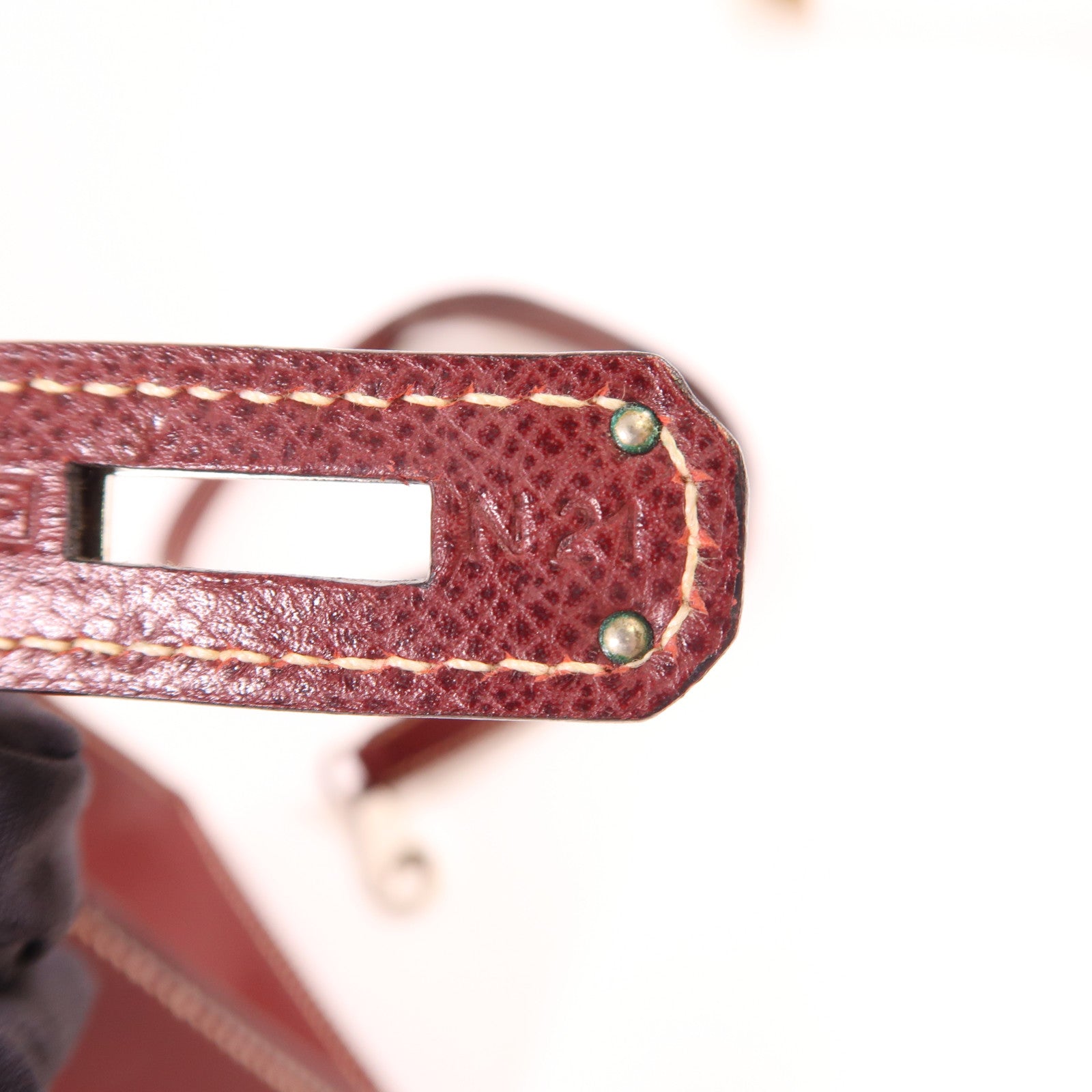 HERMES Epsom皮革Kelly 28銀扣手挽肩背兩用袋Vermillon