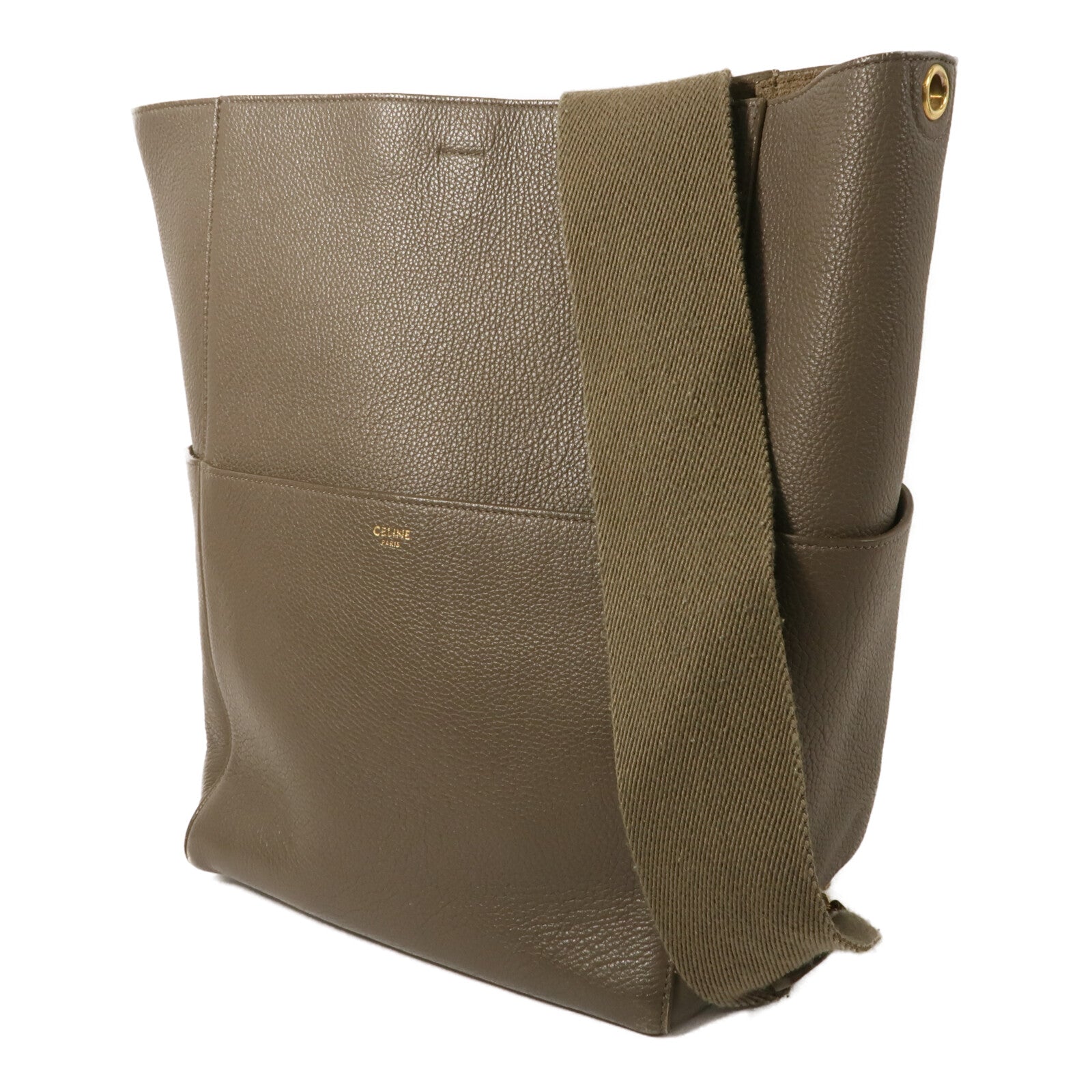 CELINE 牛皮皮革Sangle Bucket Large肩背袋