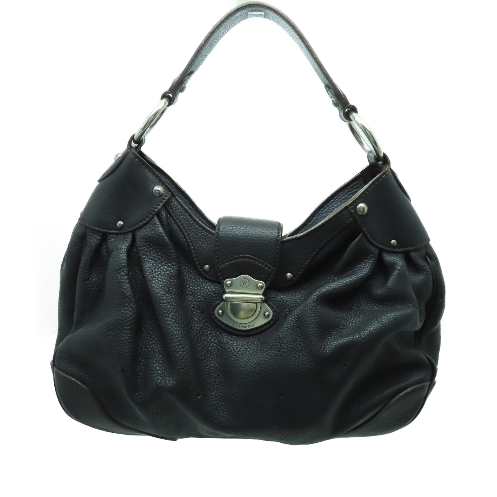 LOUIS VUITTON 【激減優惠】Monogram Mahina Mahina XS銀扣肩背袋黑色