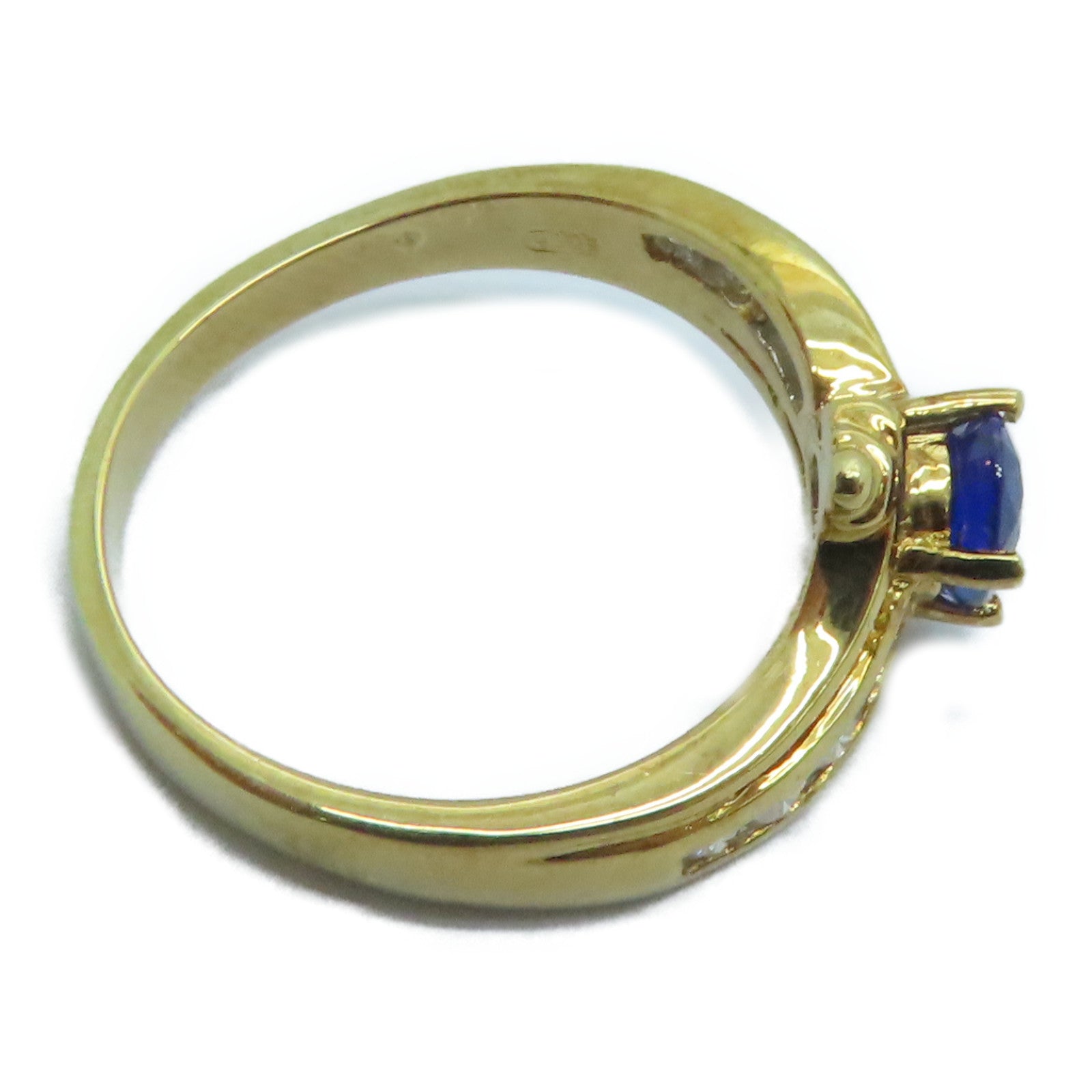 JEWELRY 【激減優惠】18K黃金Ring0.59ct藍寶石戒指US#5.5