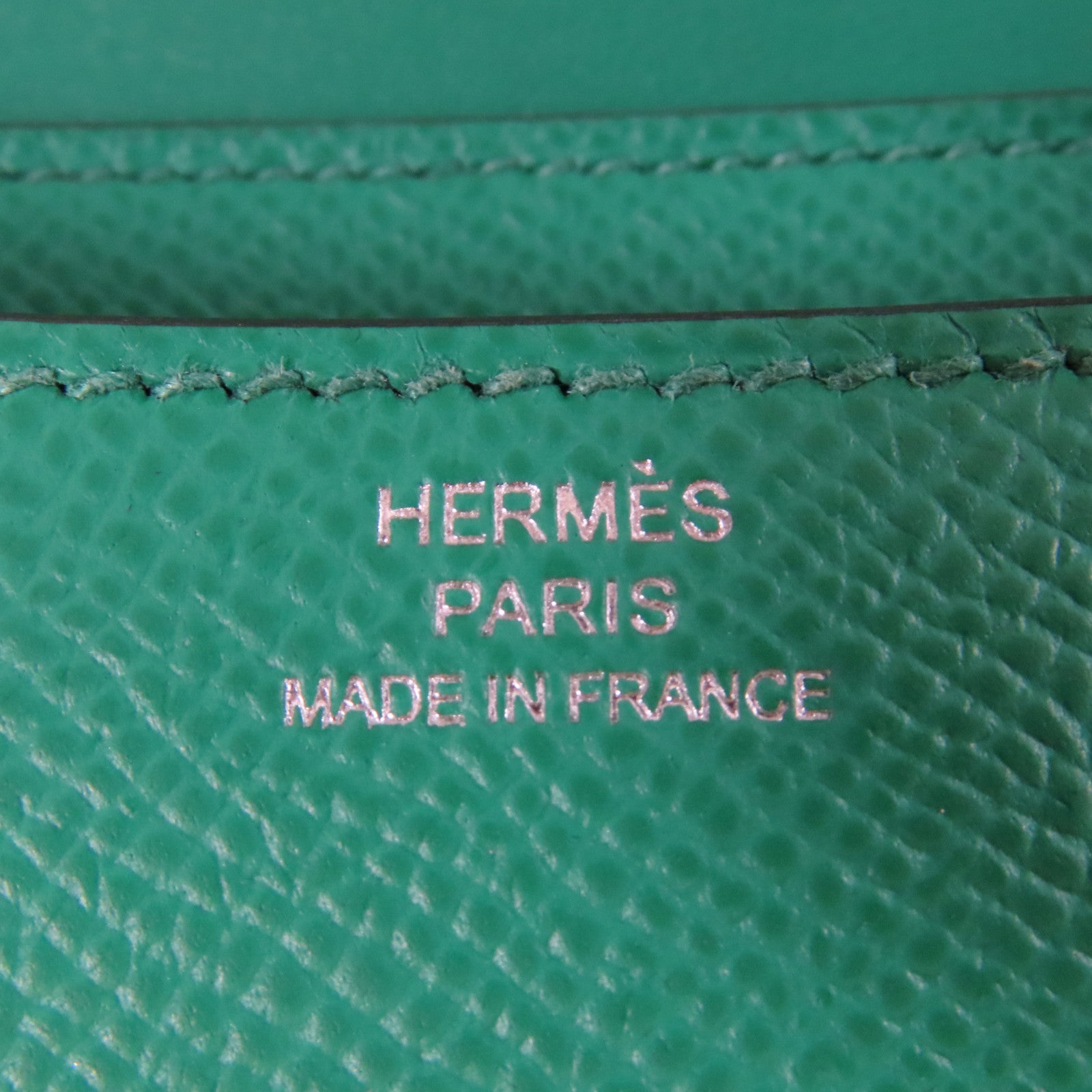 HERMES 【激減優惠】Epsom皮革Constance 24銀扣肩背袋Vert Jade綠色