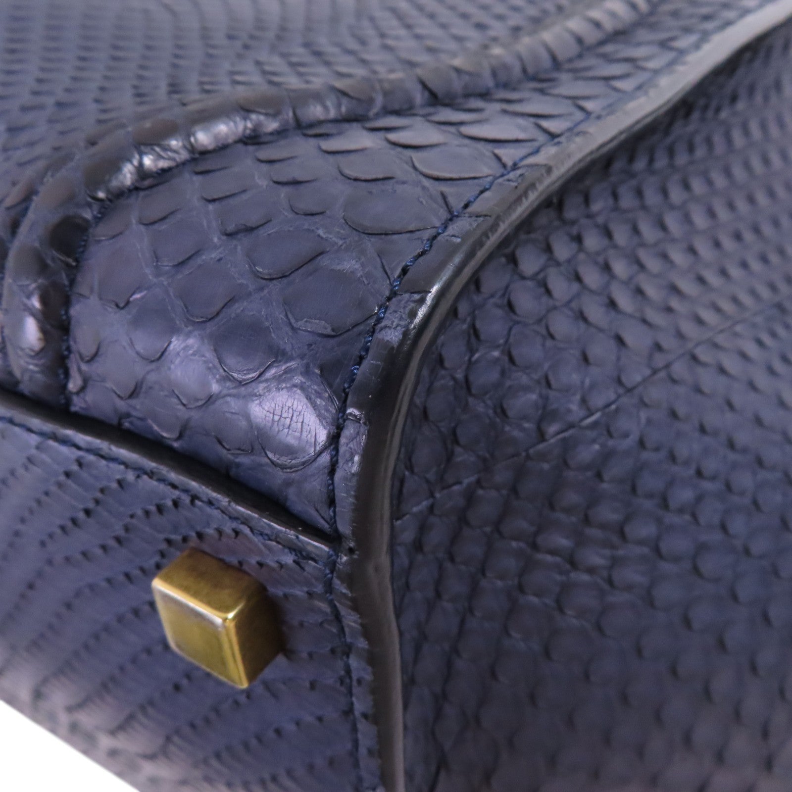 CELINE 蛇皮皮革Luggage Phantom Hand Bag金扣手挽袋