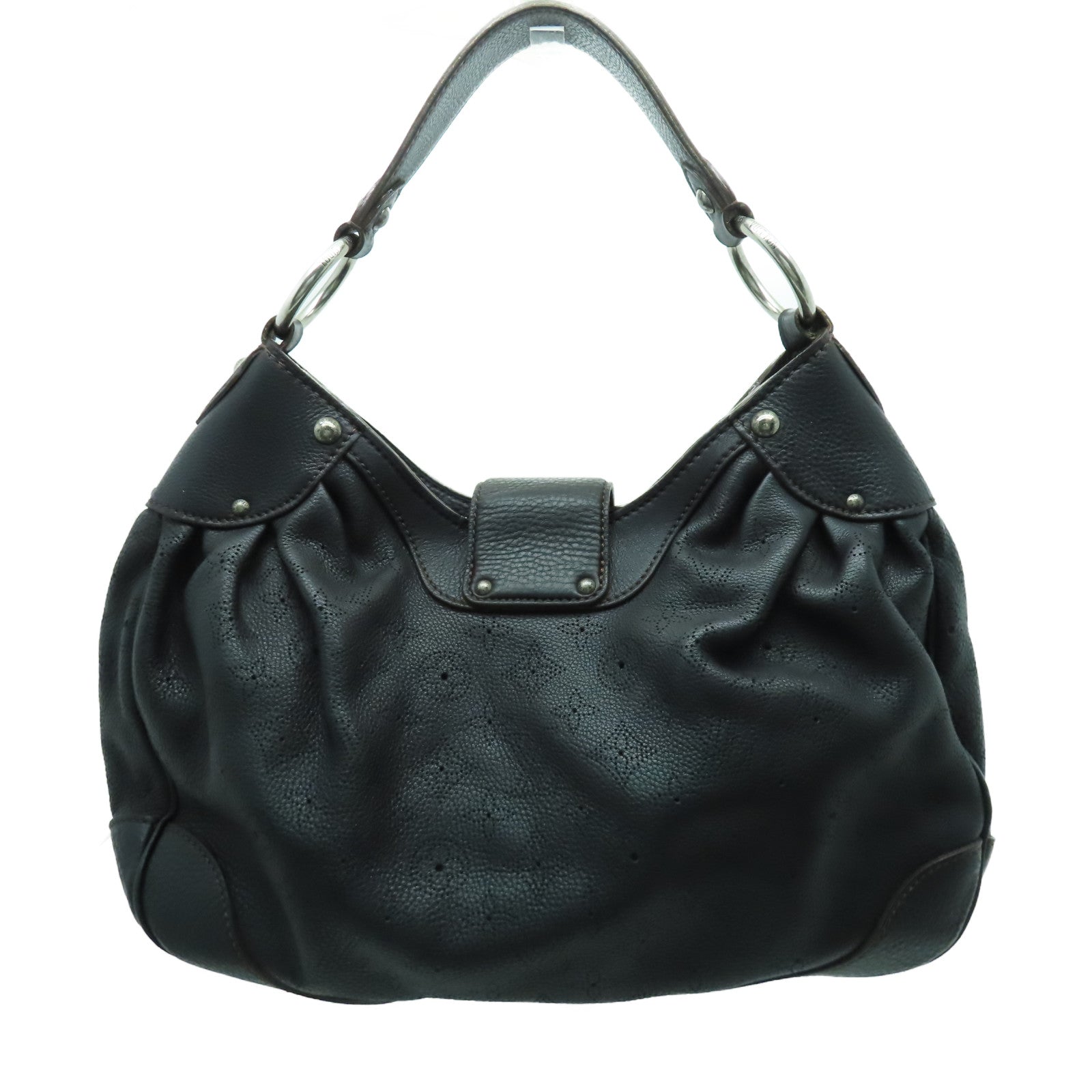 LOUIS VUITTON 【激減優惠】Monogram Mahina Mahina XS銀扣肩背袋黑色
