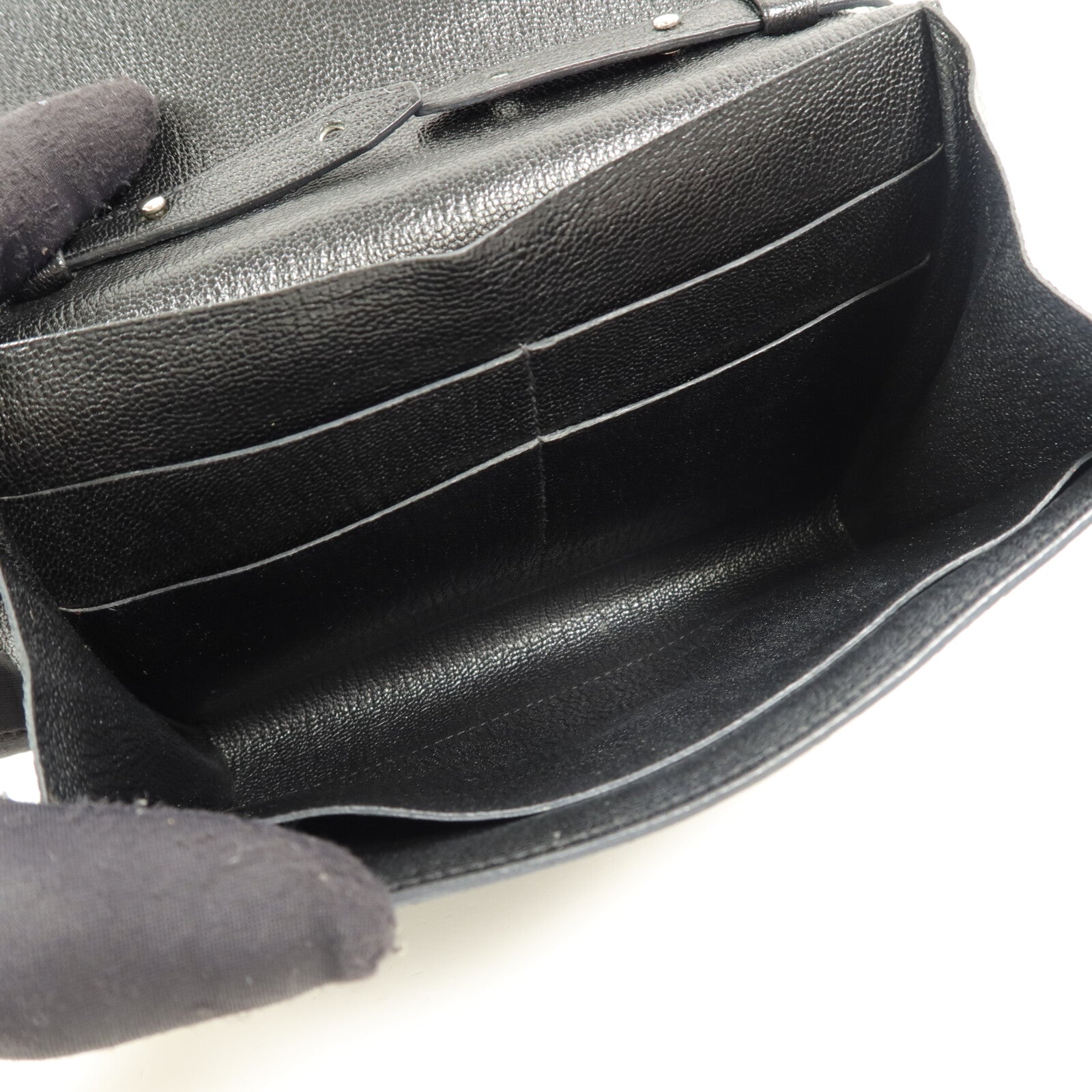 HERMES Chevre皮革Clic 16肩背袋Noir