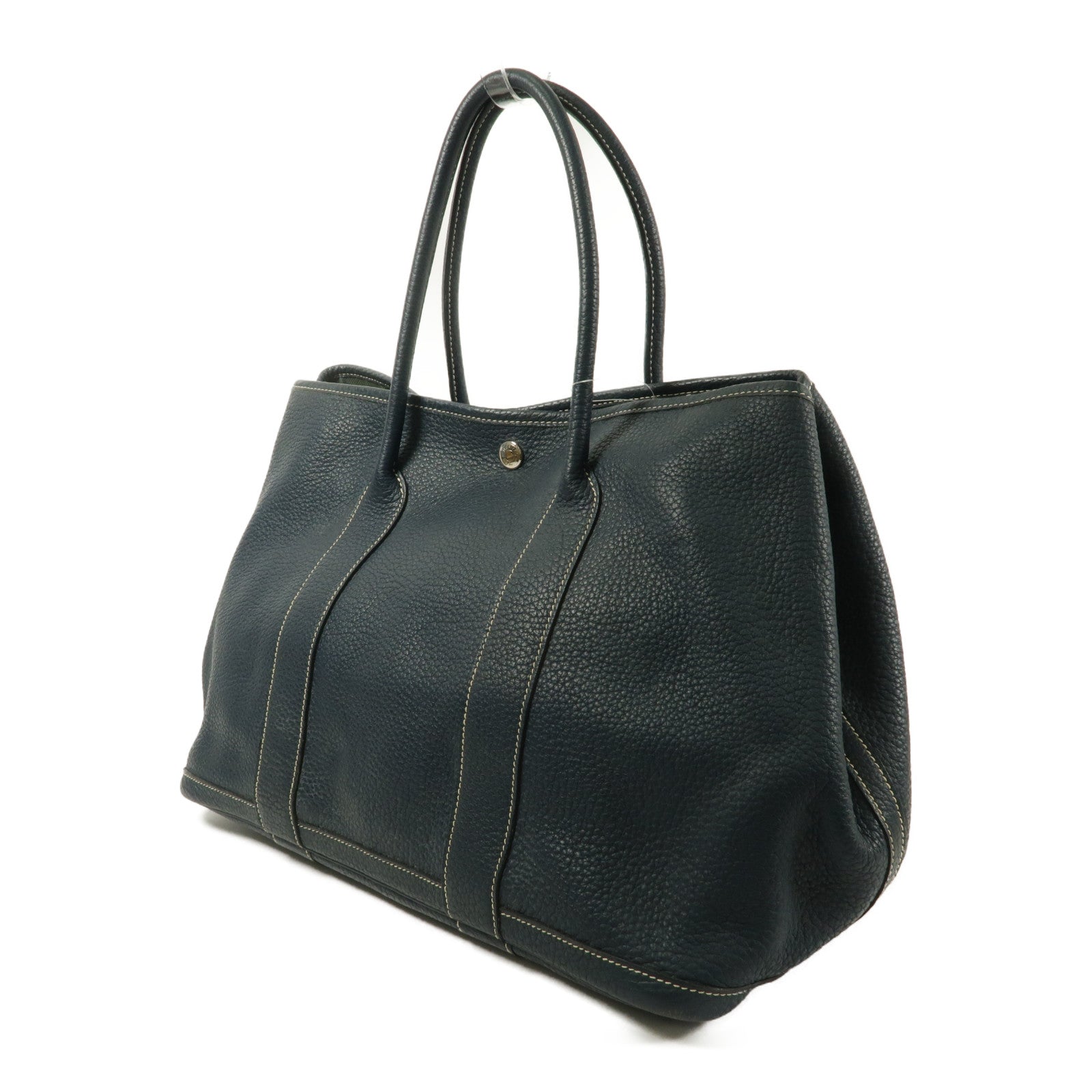 HERMES Negonda皮革Garden Party PM手挽袋Bleu De Prusse