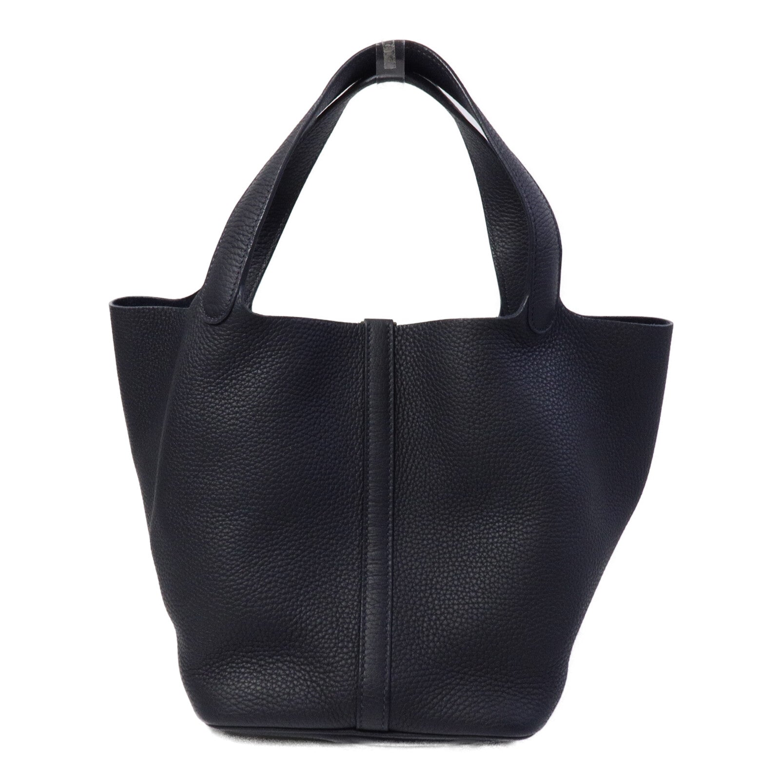 HERMES Clemence皮革Picotin MM手挽袋Blue Nuit