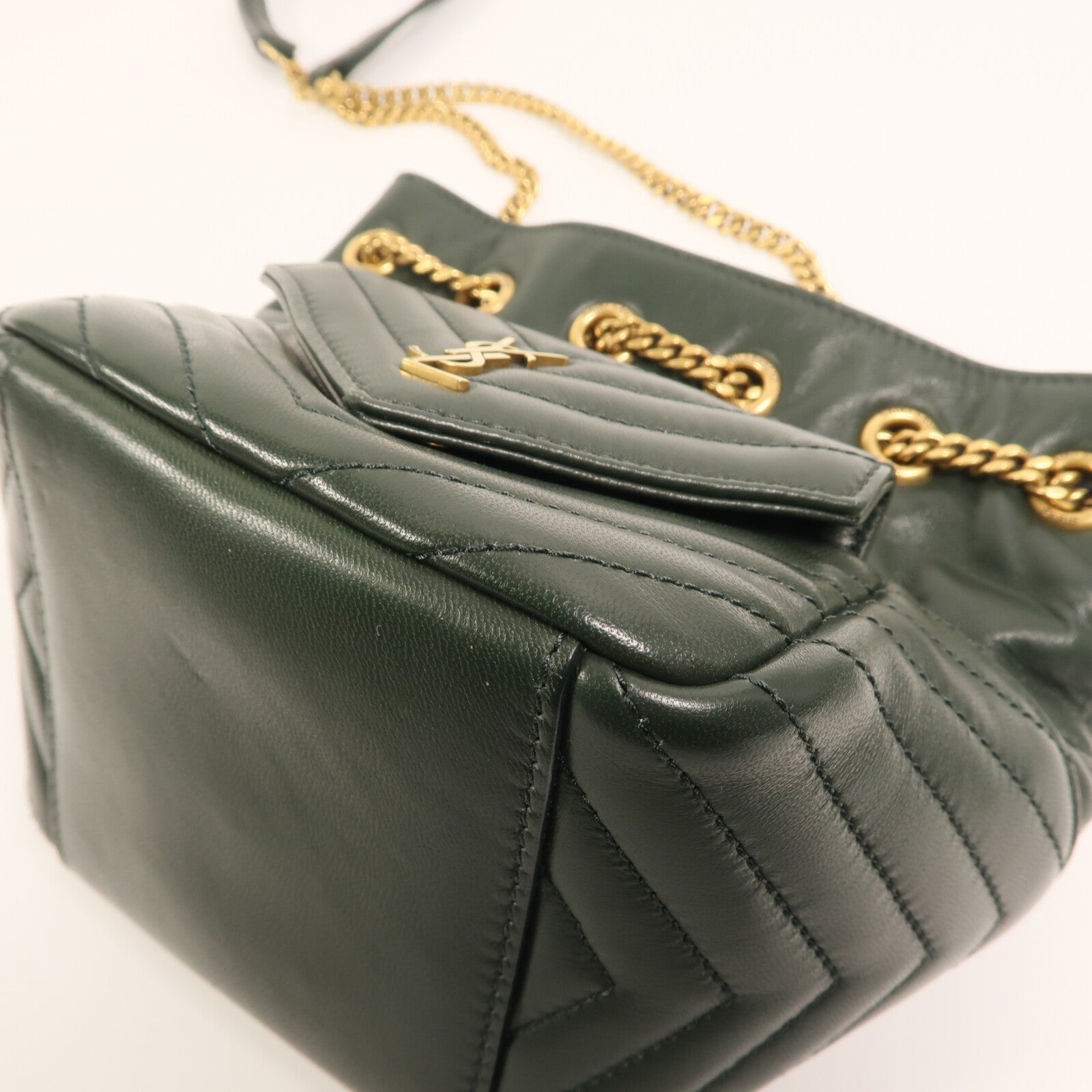 SAINT LAURENT 羊皮皮革Joe Mini Bucket金扣鏈帶肩背袋