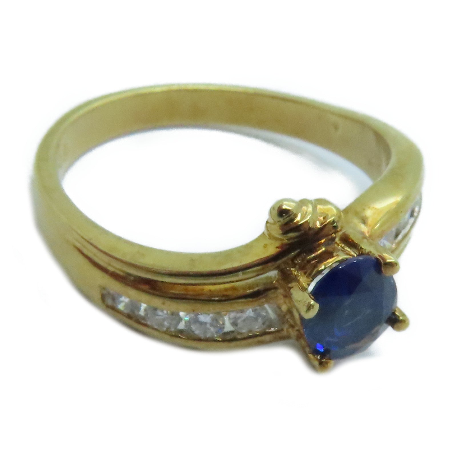 JEWELRY 【激減優惠】18K黃金Ring0.59ct藍寶石戒指US#5.5